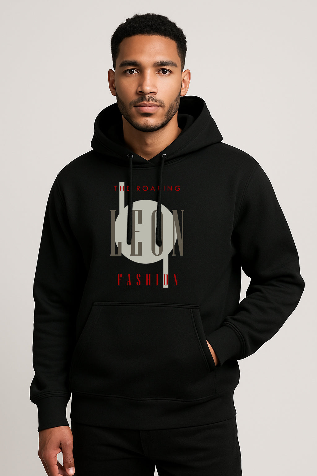 Sweatshirt : Leon Fashion Printed Kangaroo pocket Hoodie