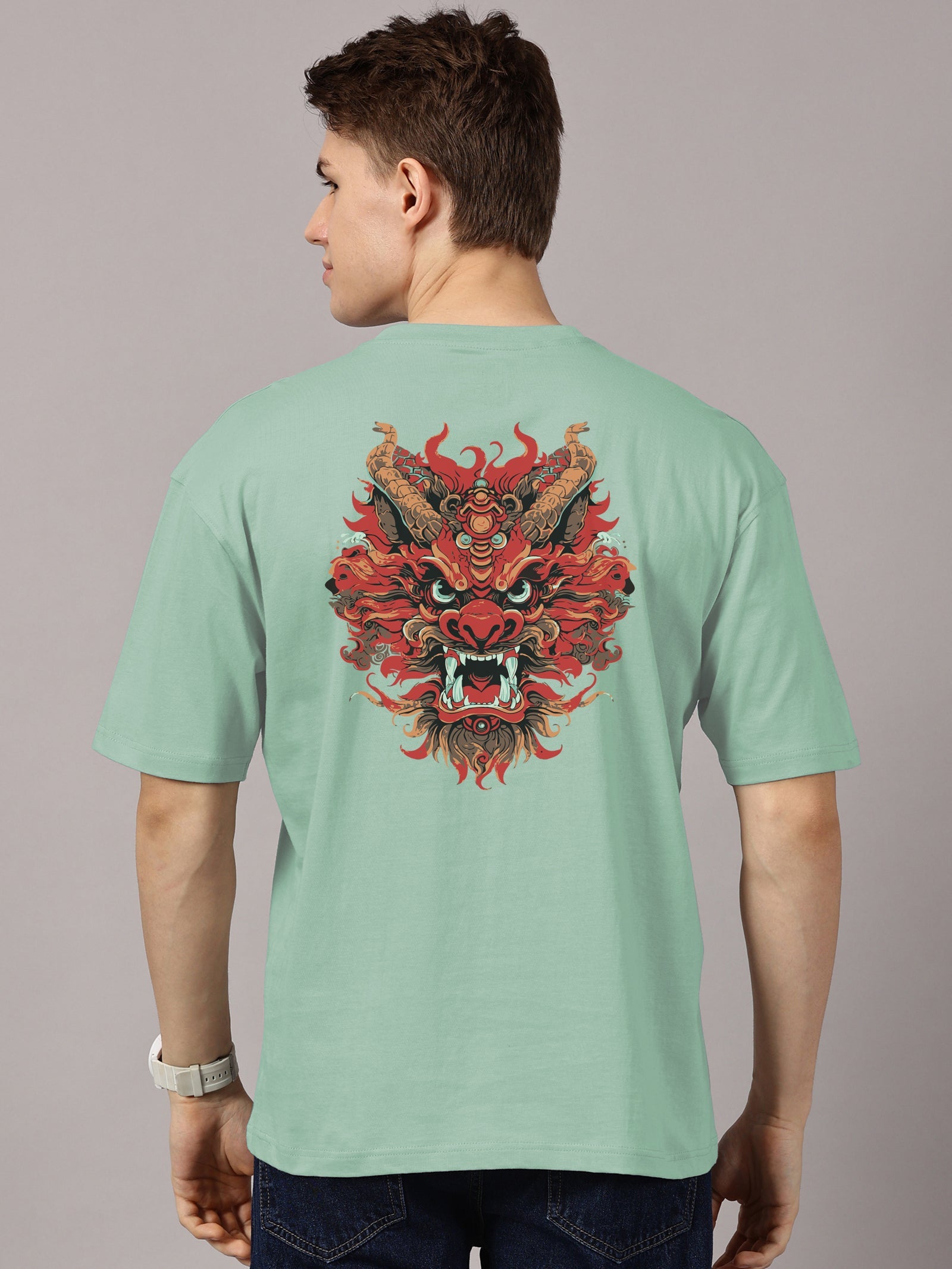Oversized : Dragon Printed T-Shirt