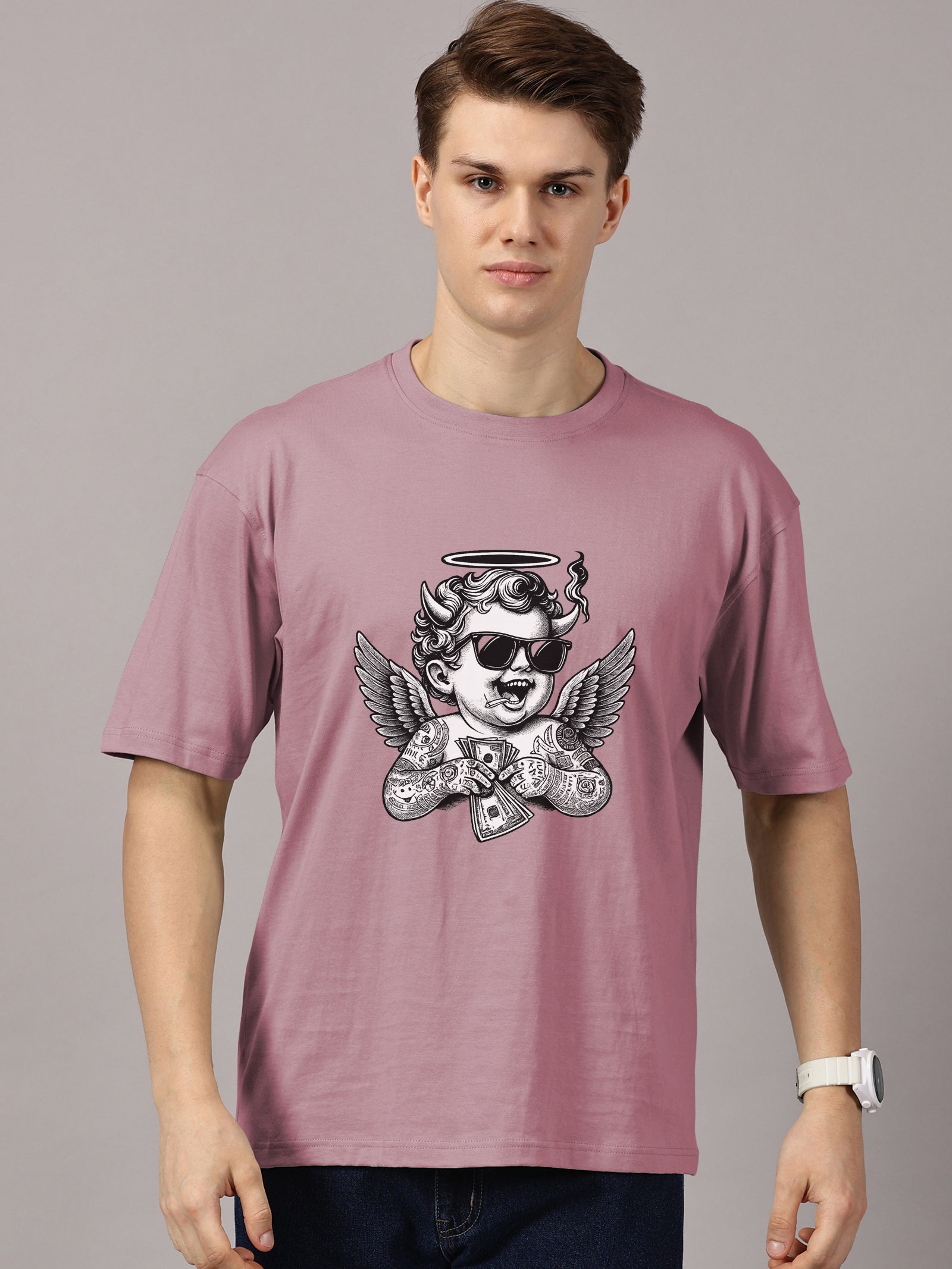 Oversized : Angel Printed T-Shirt