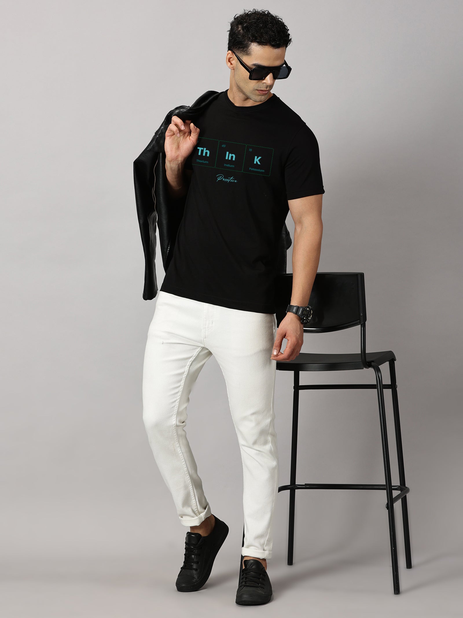 Basics : Think Positive Printed T-Shirt