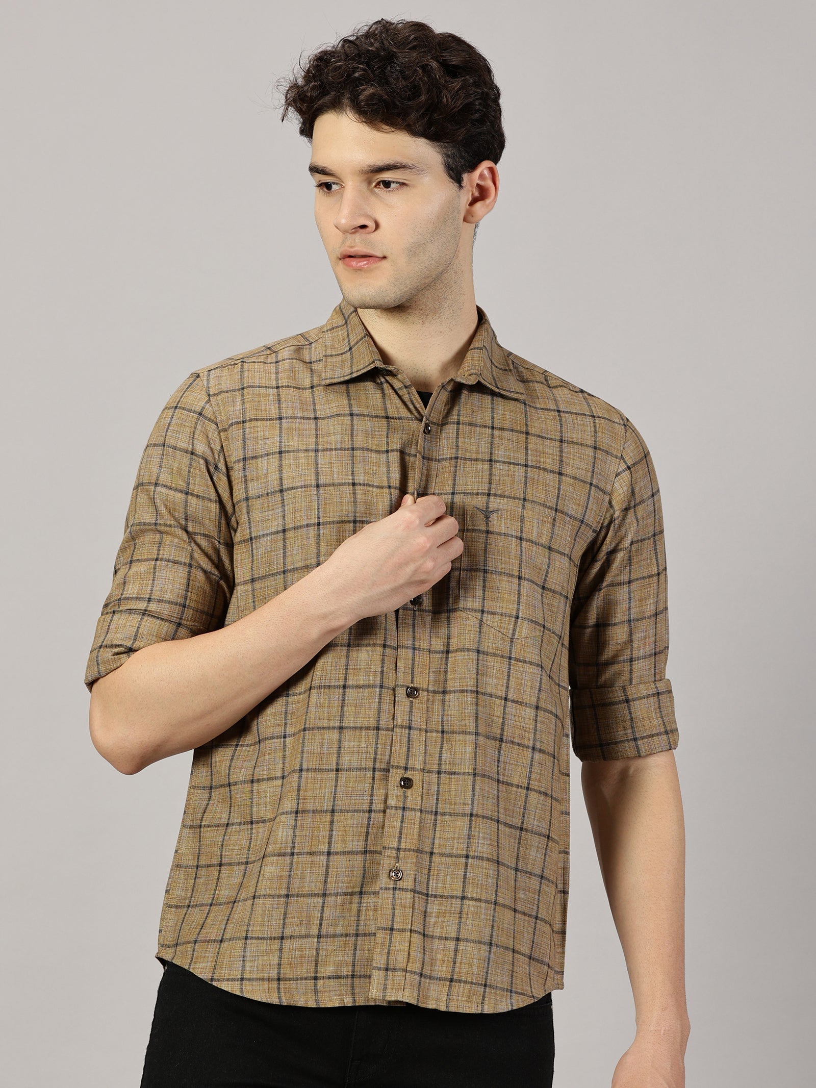 Casual  :  Checkered Poly Cotton shirt