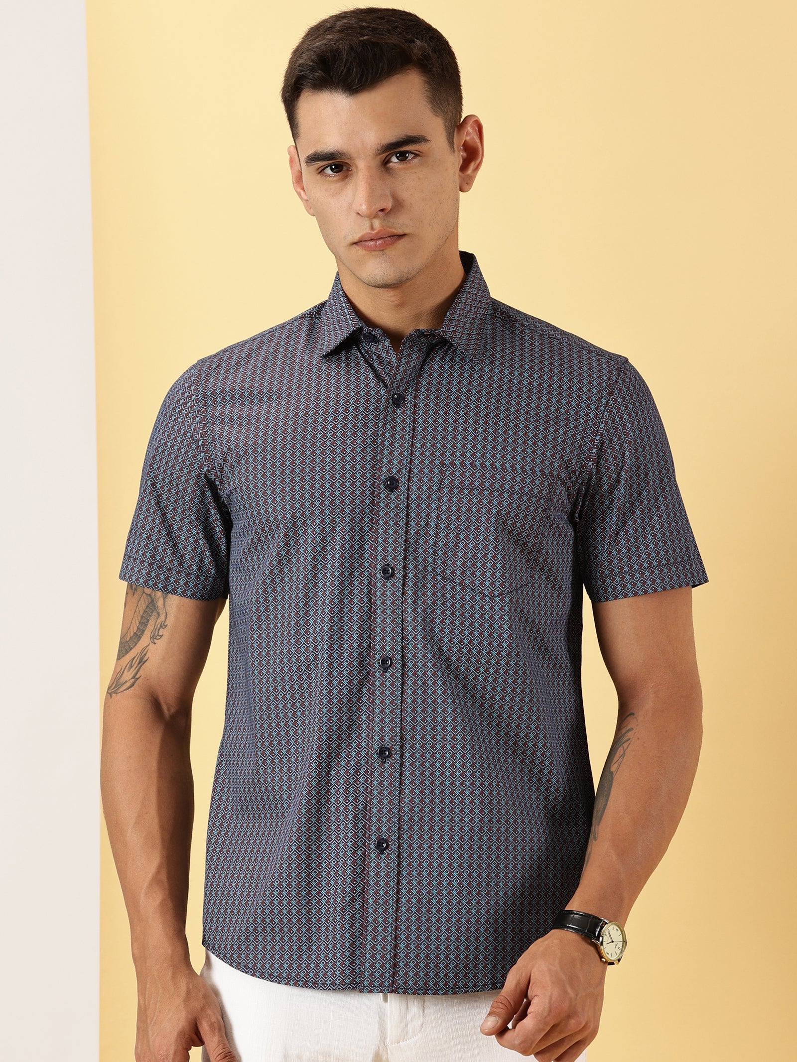 Casuals : 3D Print halfsleeve shirt