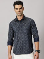 Casuals : Geometric Textured Shirt