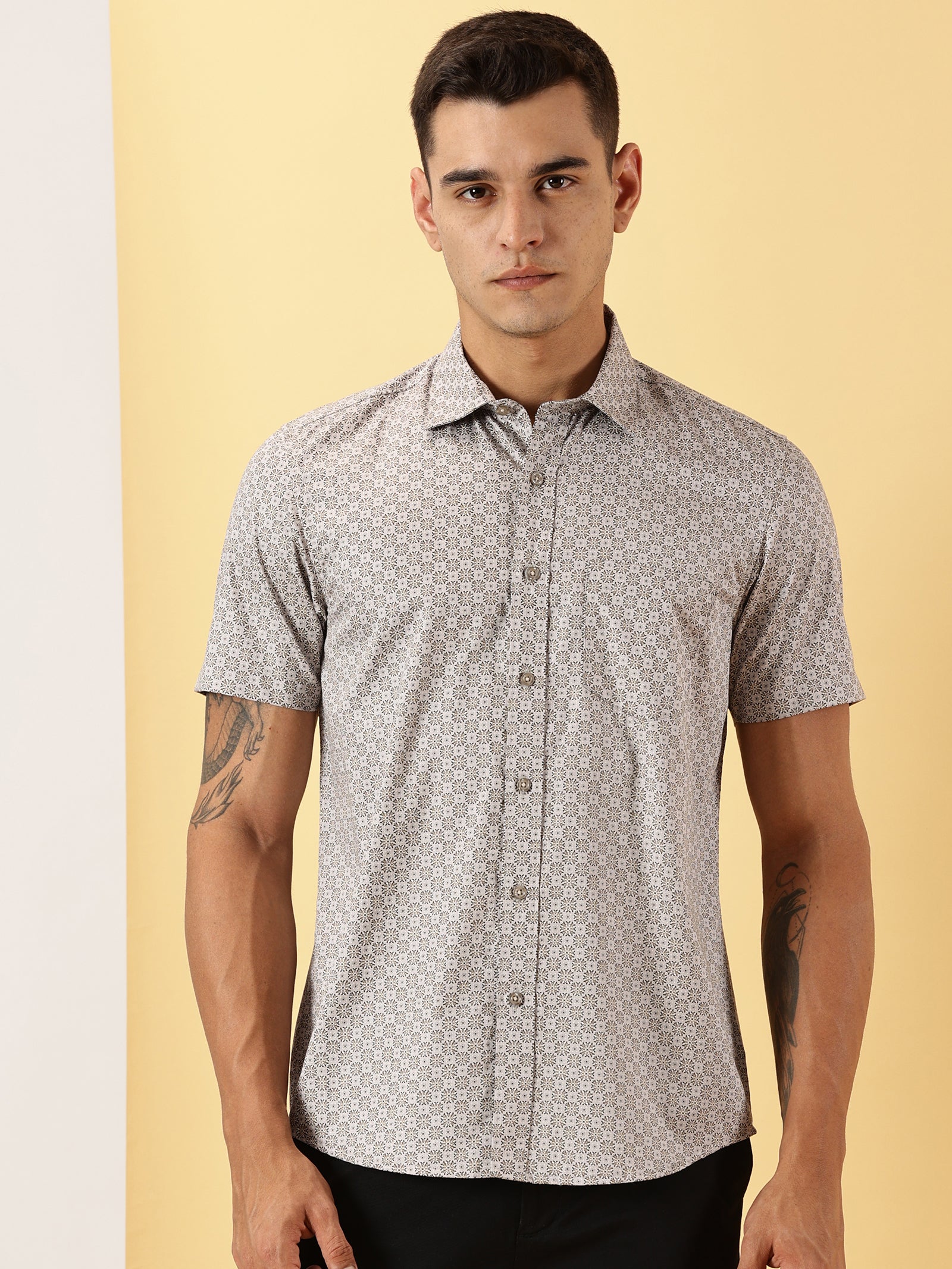 Casuals : Floral Print half sleeve shirt