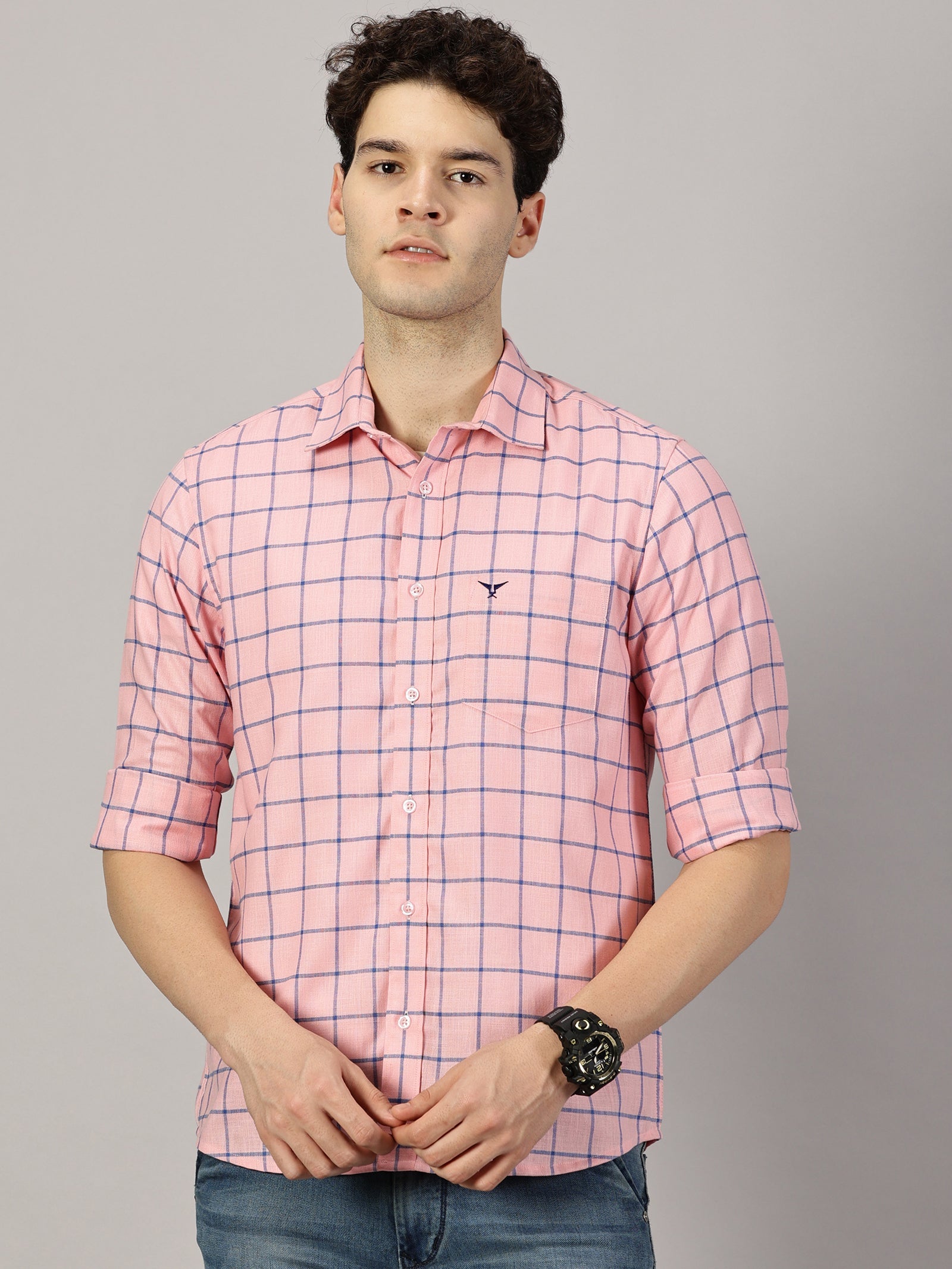 Casual  :  Checkered Poly Cotton shirt