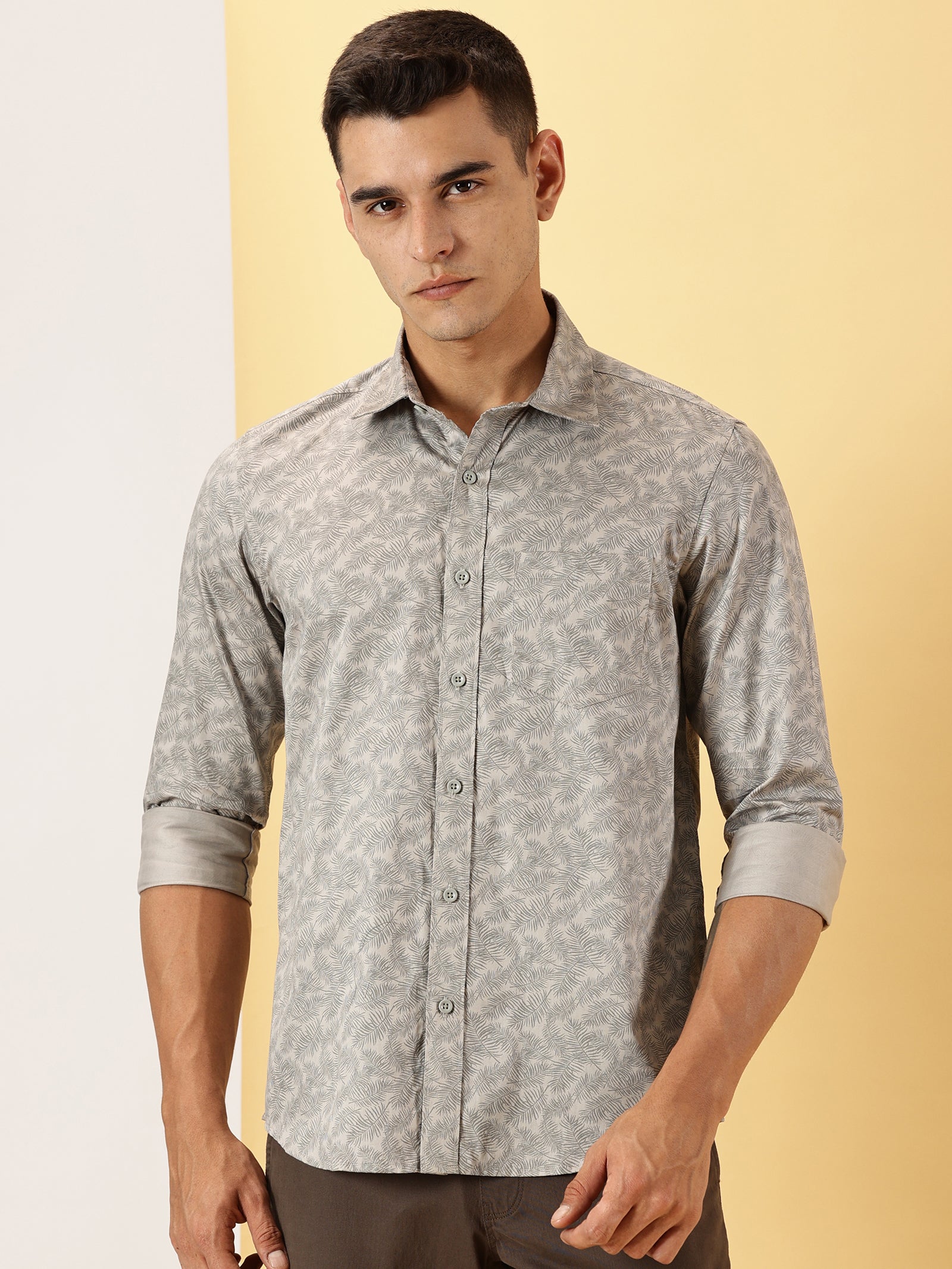 Casuals : Leaf Print full sleeve shirt