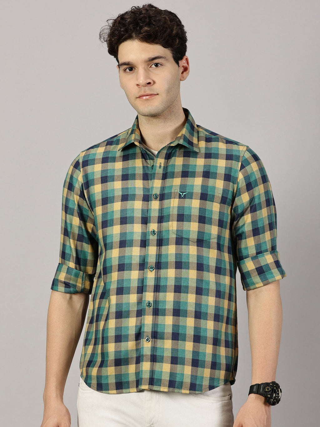 Casual  : Checkered Poly Cotton shirt