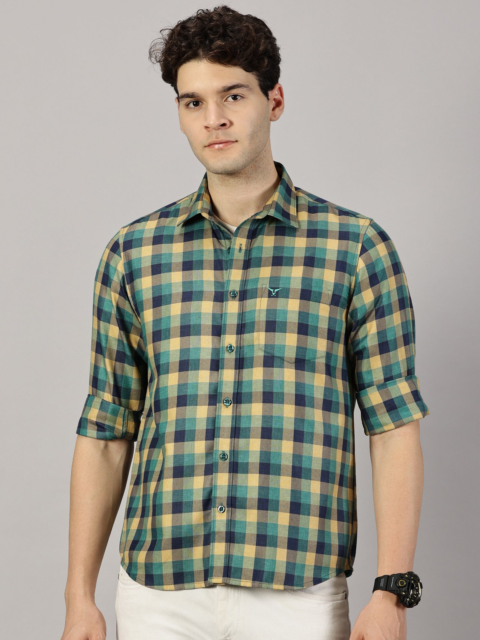 Casual  : Checkered Poly Cotton shirt