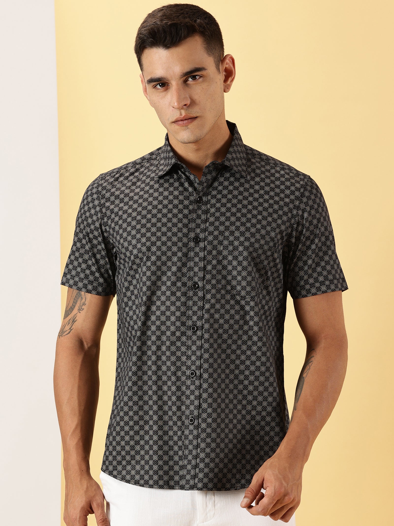 Casuals : Floral Print half sleeve shirt