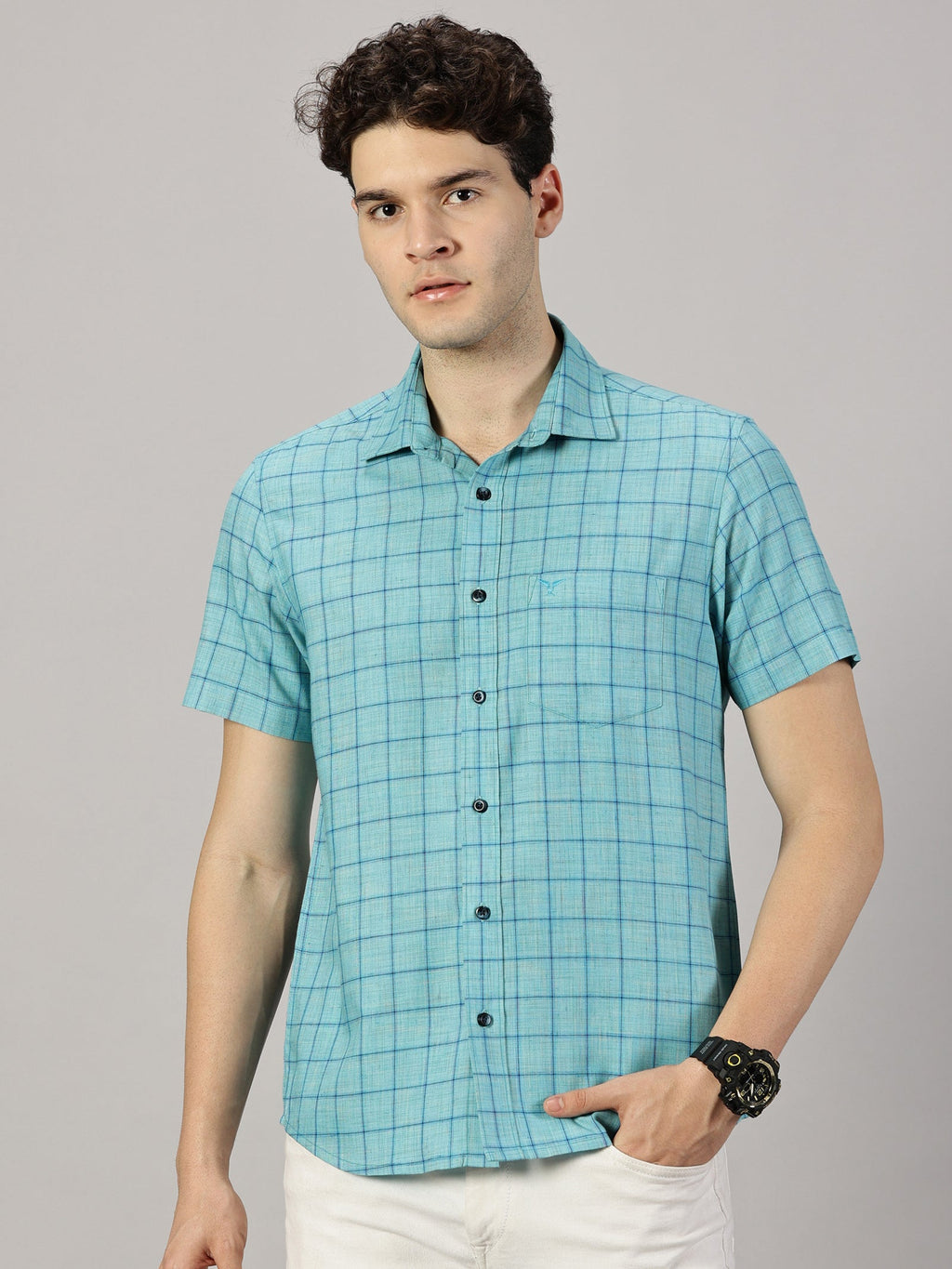 Casual : Checkered Poly Cotton shirt
