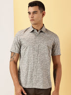 Casuals : Leaf Print half sleeve shirt