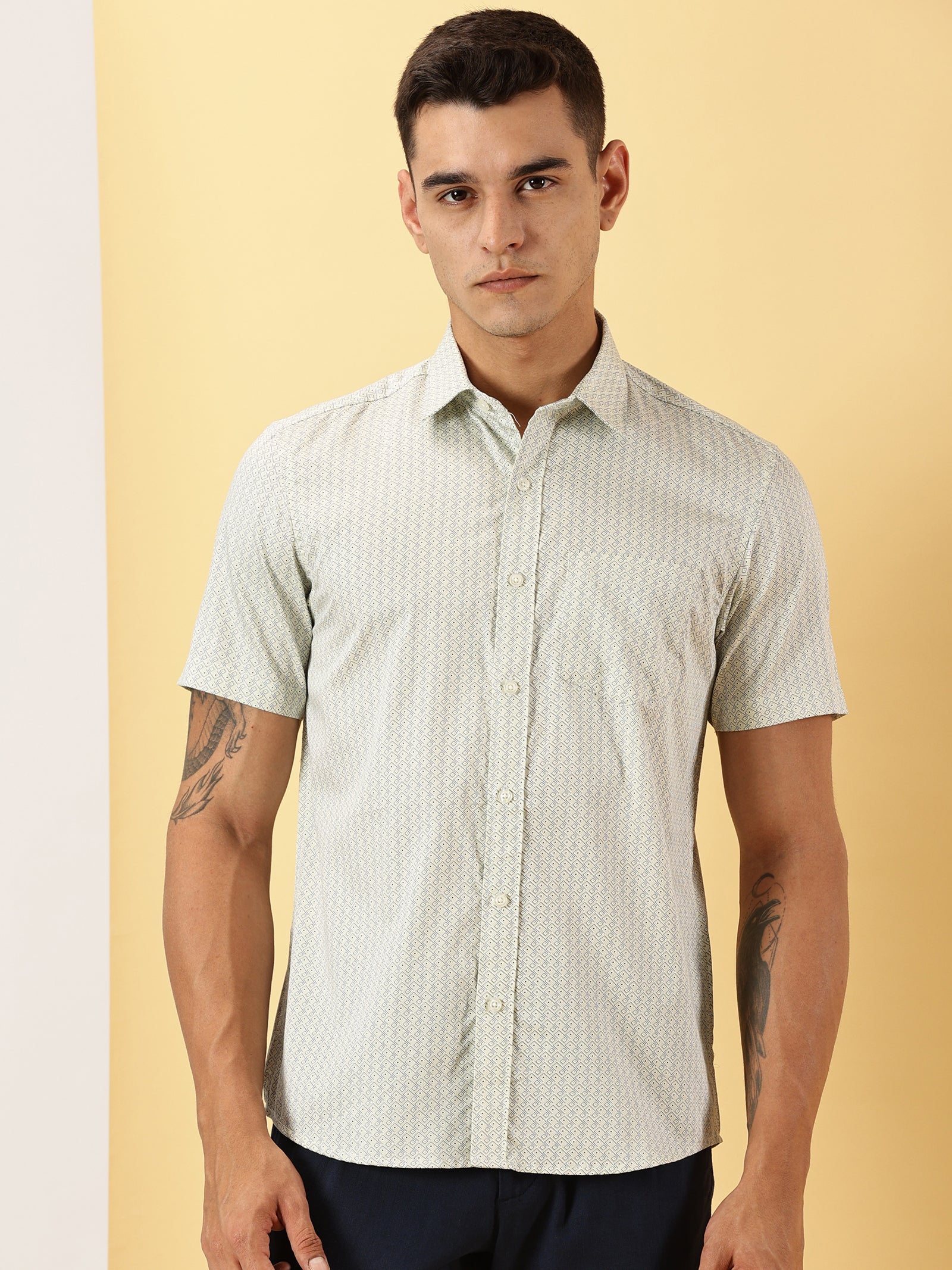 Casuals : 3D Print half sleeve shirt