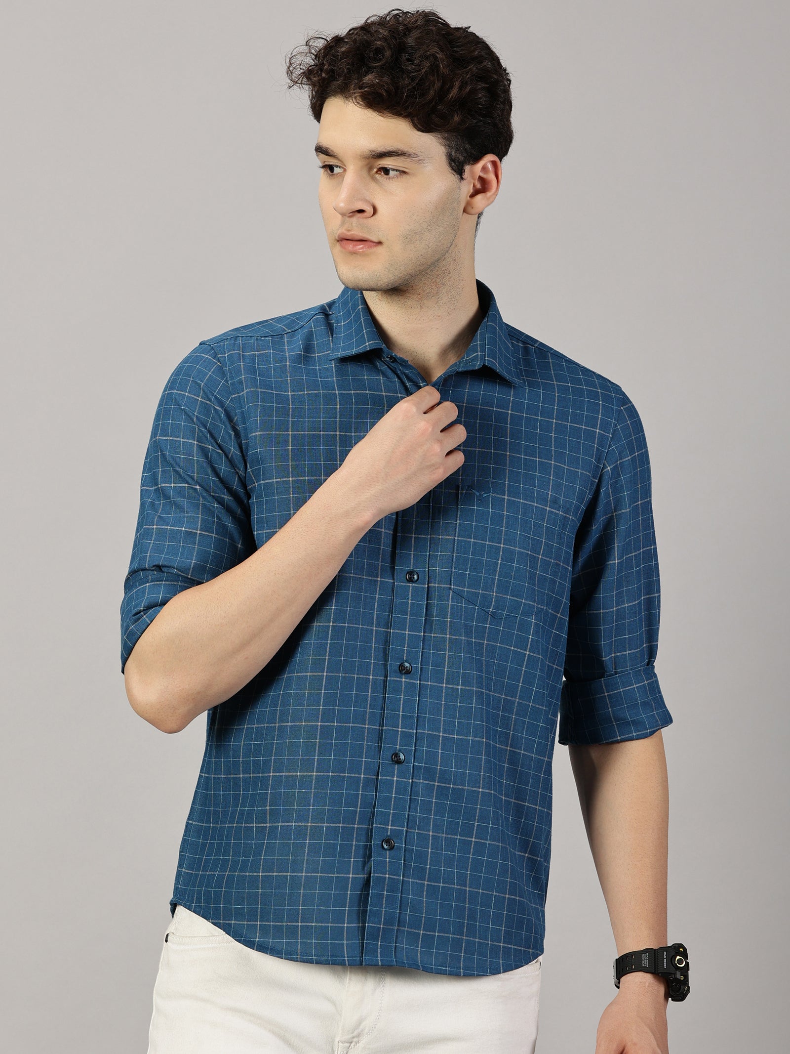 Casuals : Checkered Poly Cotton Shirt