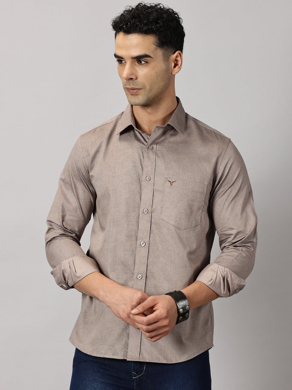 Casulas : Geometric Textured Shirt