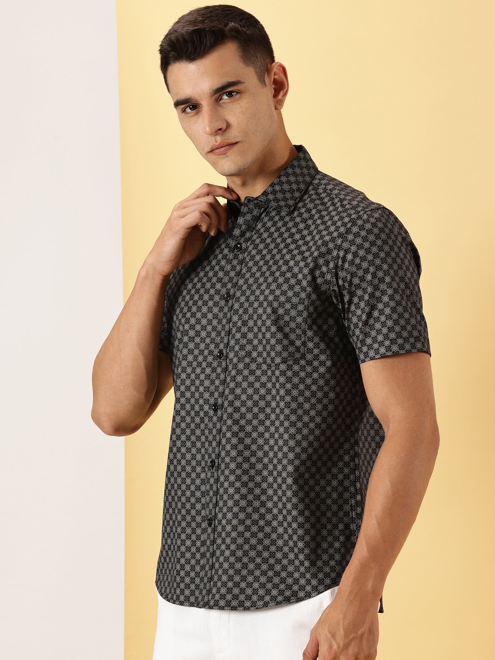 Casuals : Floral Print half sleeve shirt