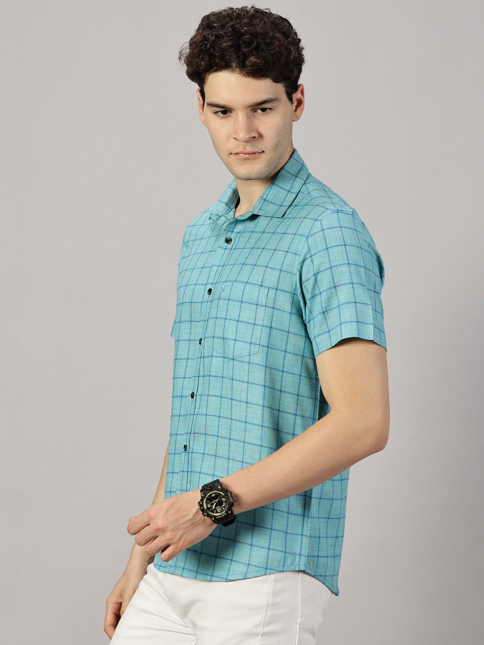 Casual : Checkered Poly Cotton shirt