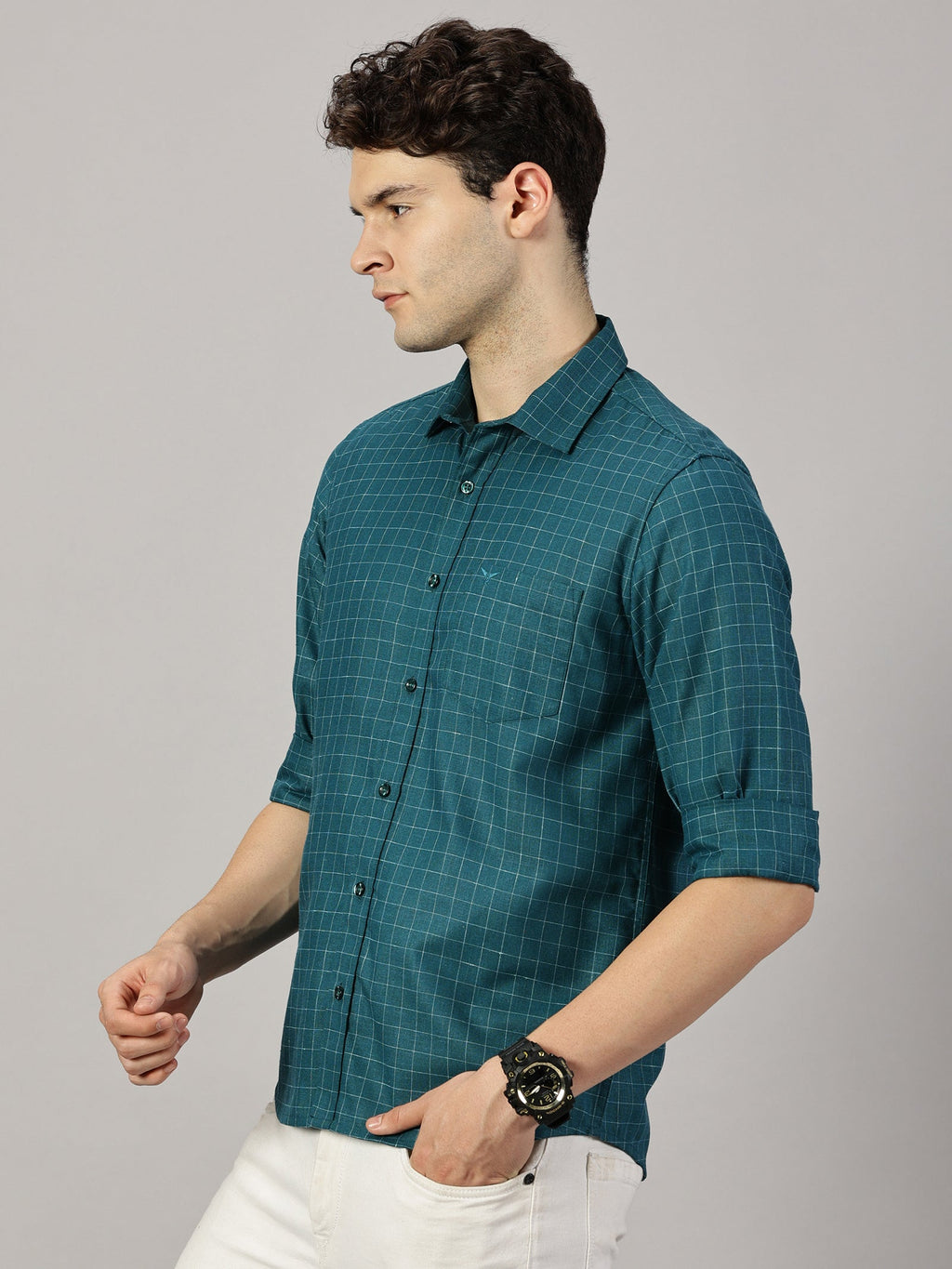 Casuals : Checkered Poly Cotton Shirt