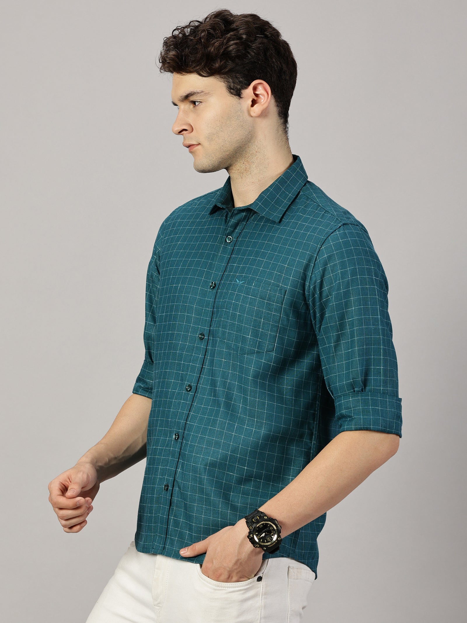 Casuals : Checkered Poly Cotton Shirt