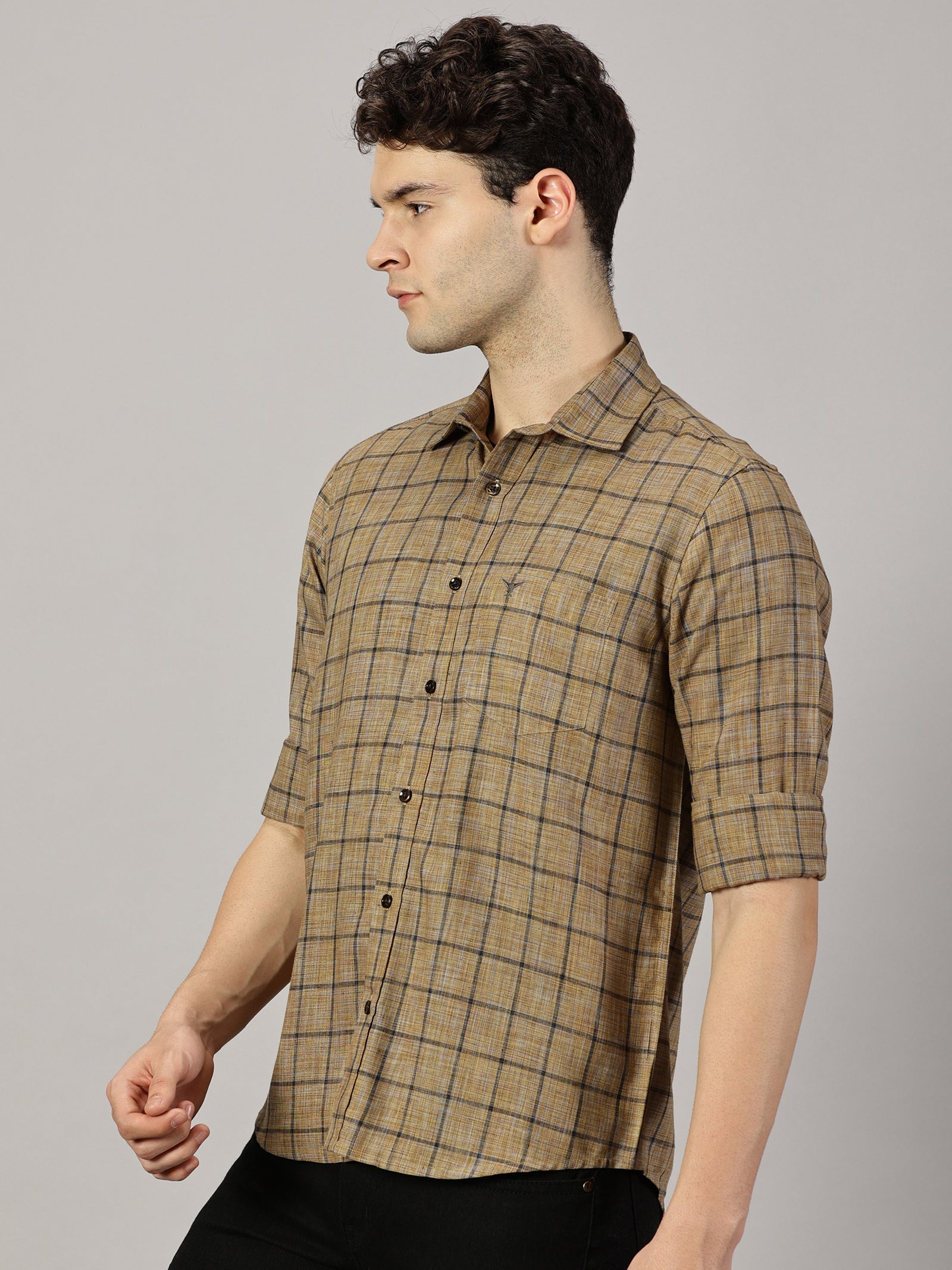 Casual  :  Checkered Poly Cotton shirt