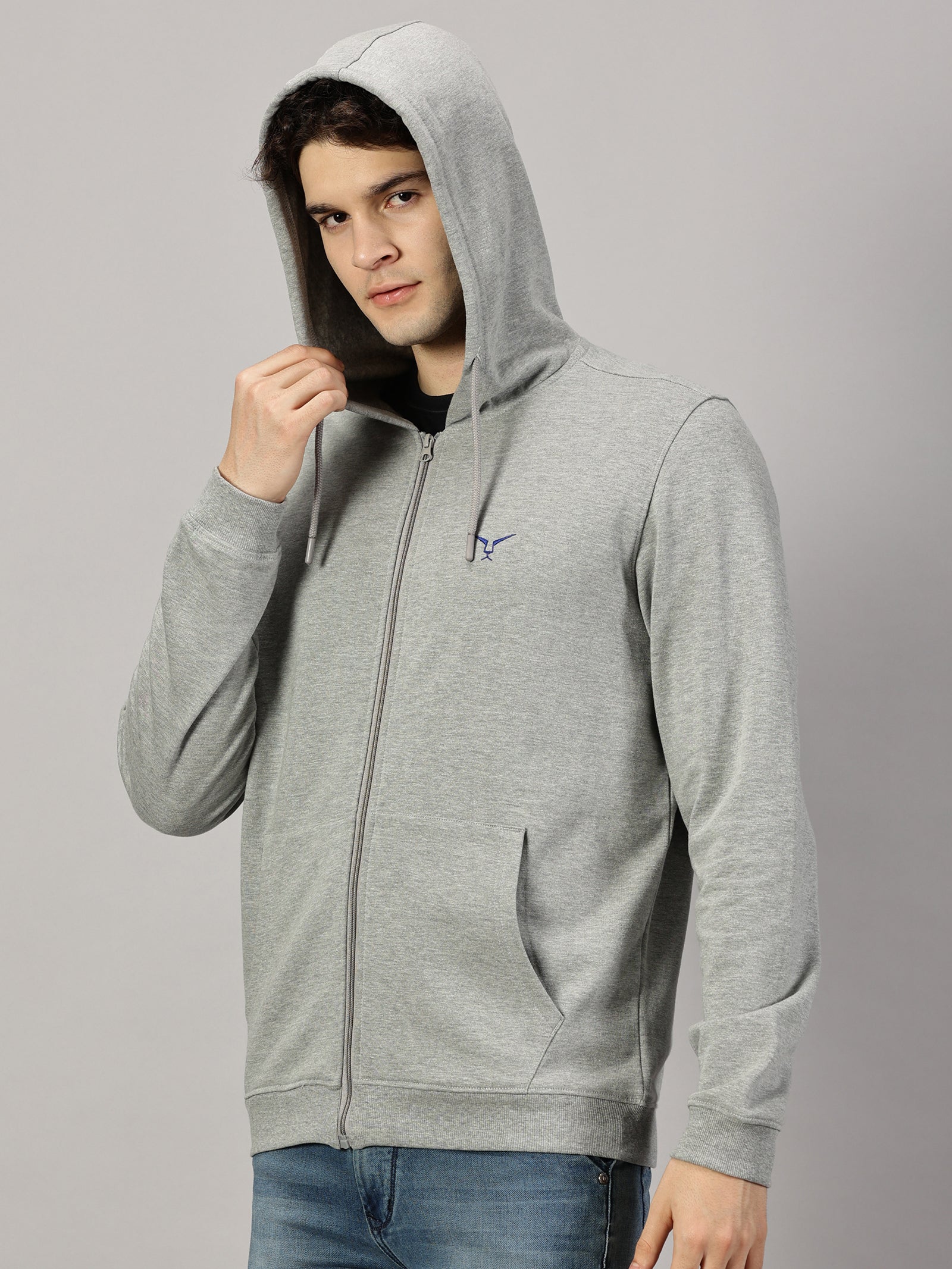 Sweatshirt : Zipper Hooded Jacket White
