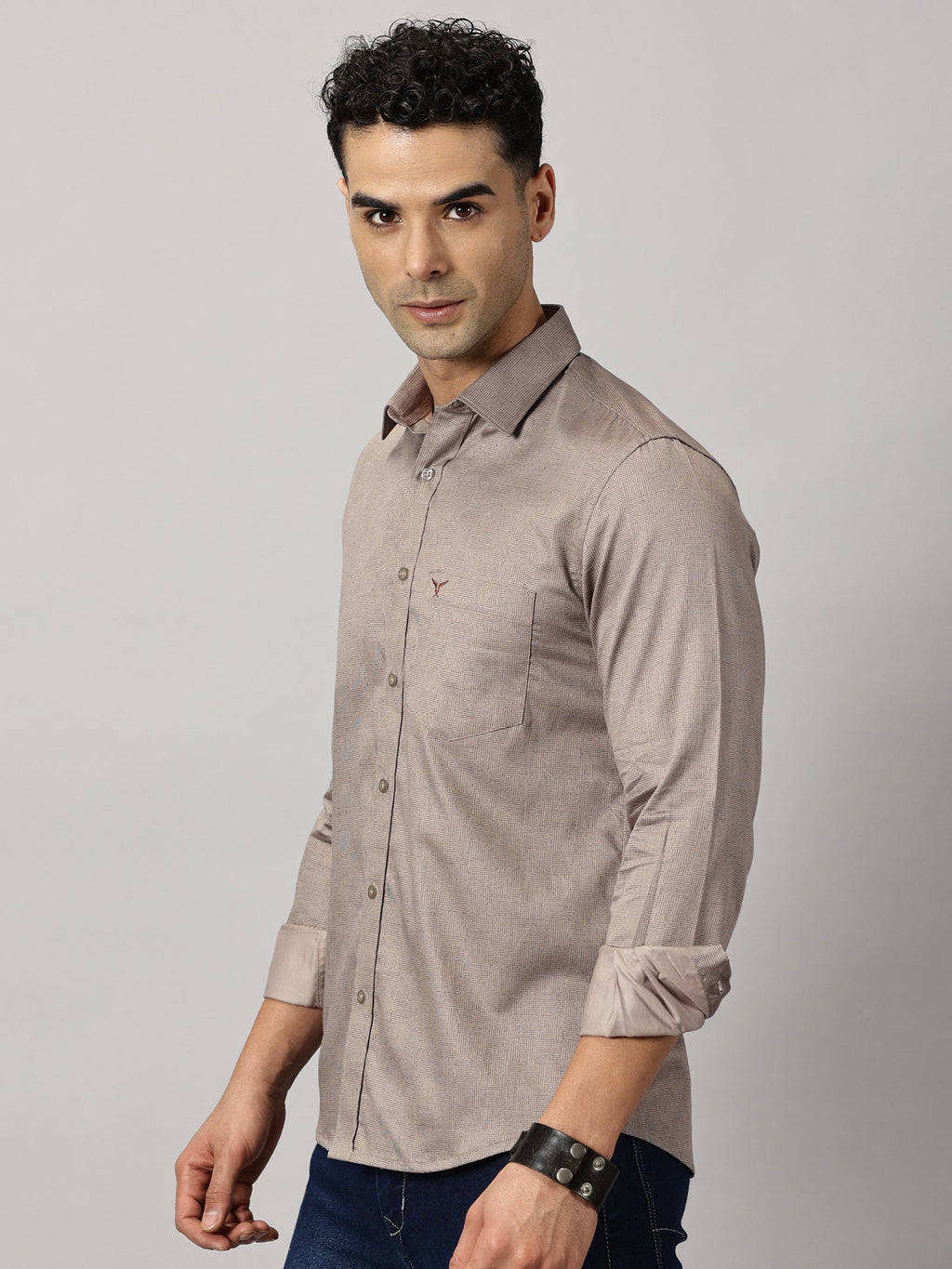 Casulas : Geometric Textured Shirt