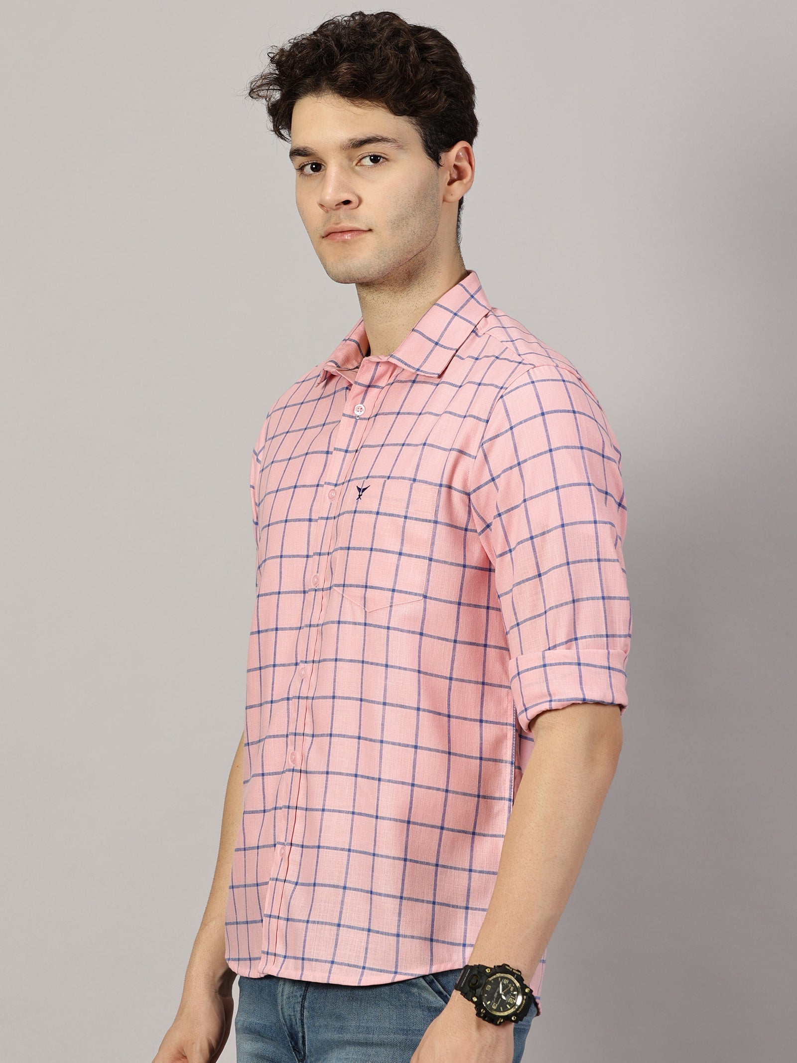 Casual  :  Checkered Poly Cotton shirt