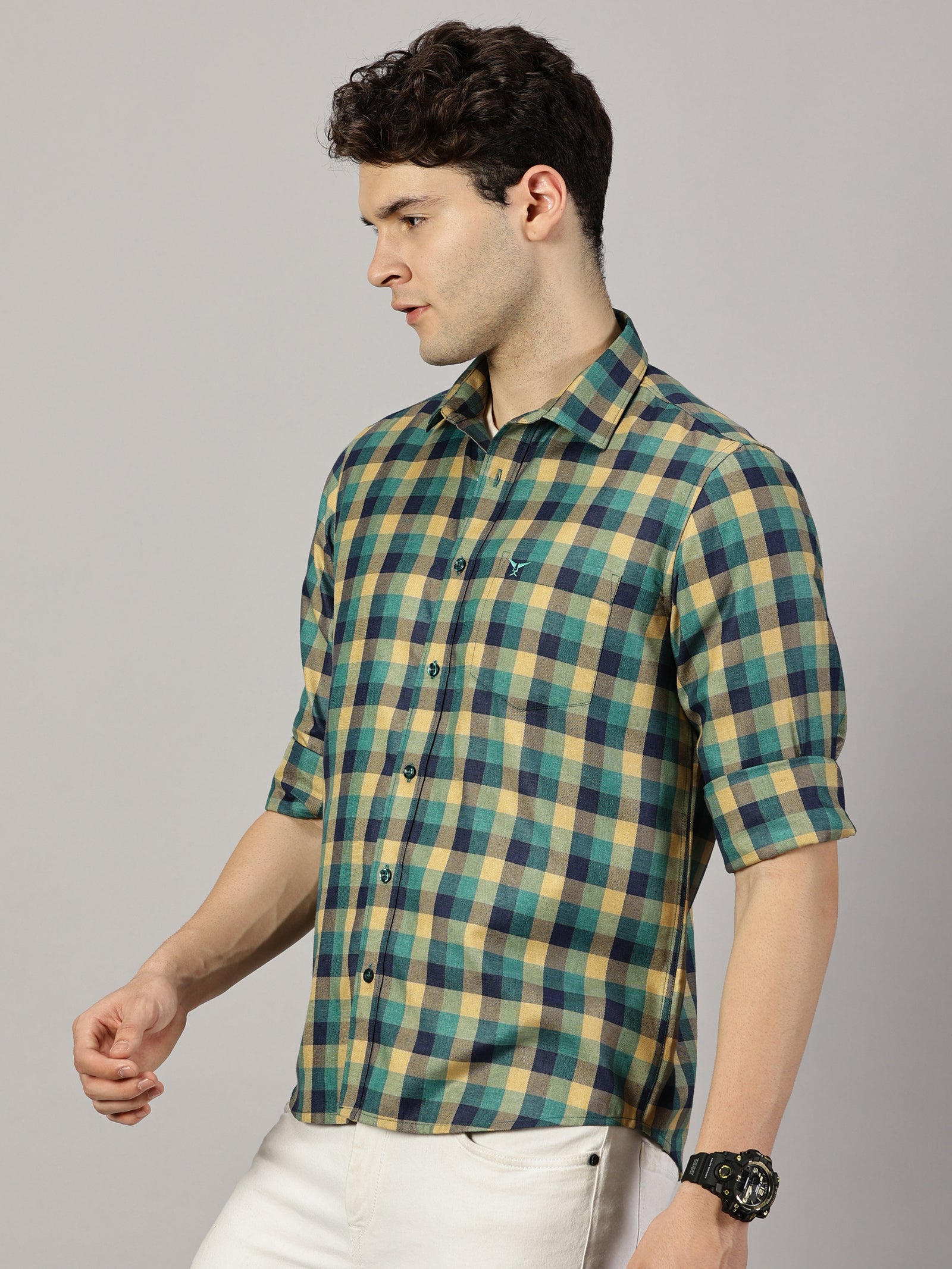 Casual  : Checkered Poly Cotton shirt