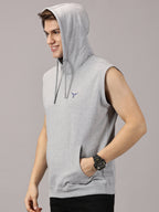 Sweatshirt ::Head Up Printed Sleeveless Hoodie