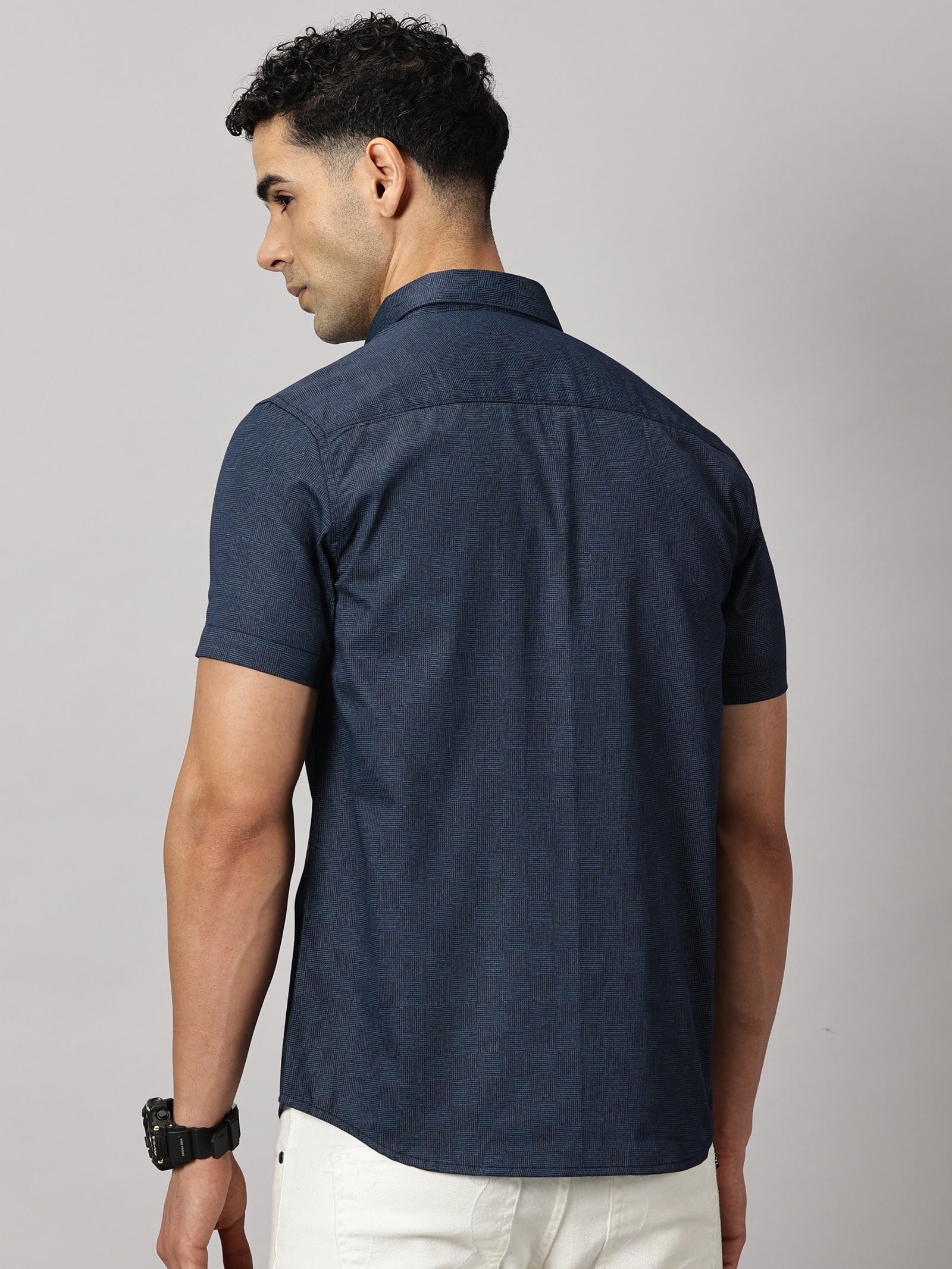 Casuals : Geometric Textured Shirt