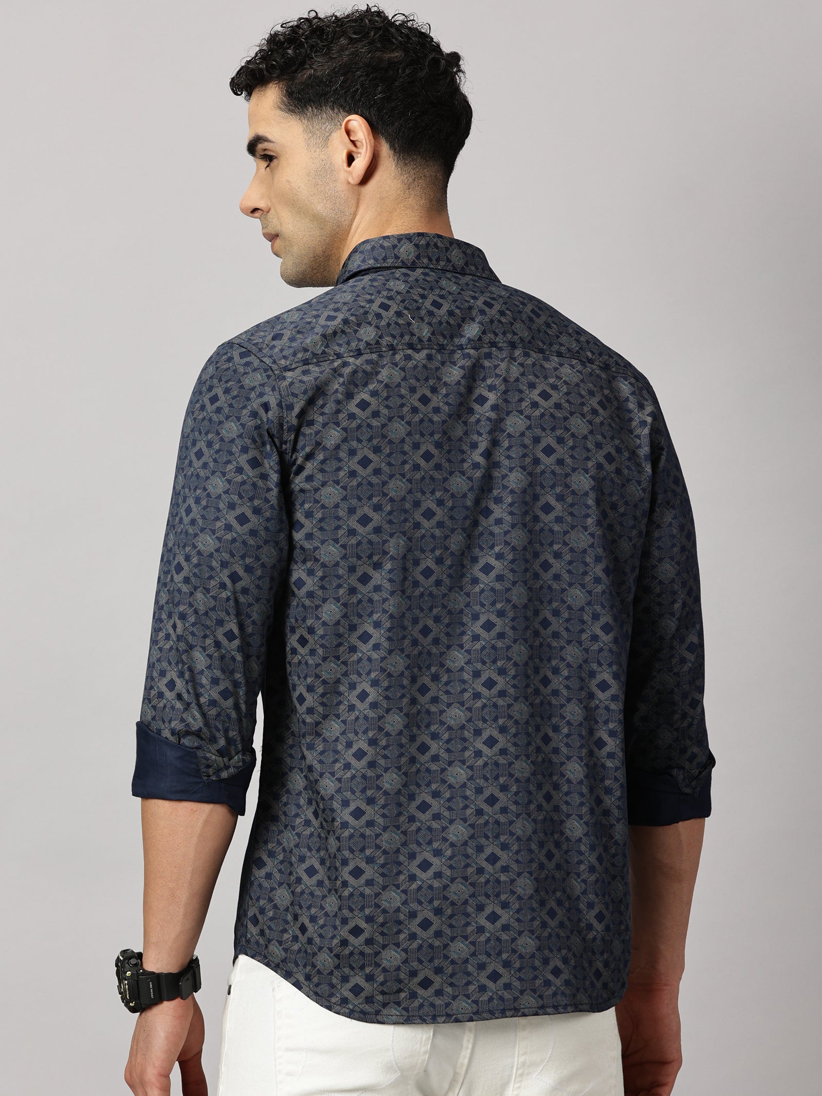 Casuals : Geometric Textured Shirt