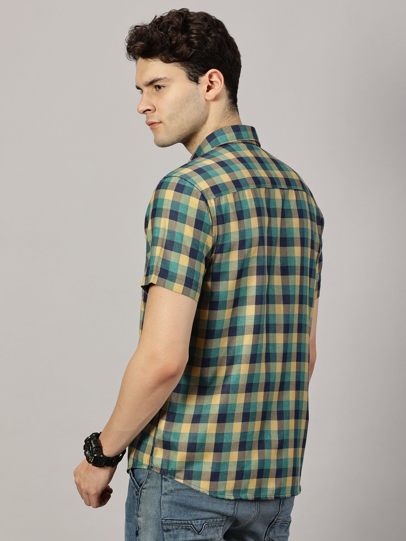 Casual  : Checkered Poly Cotton shirt