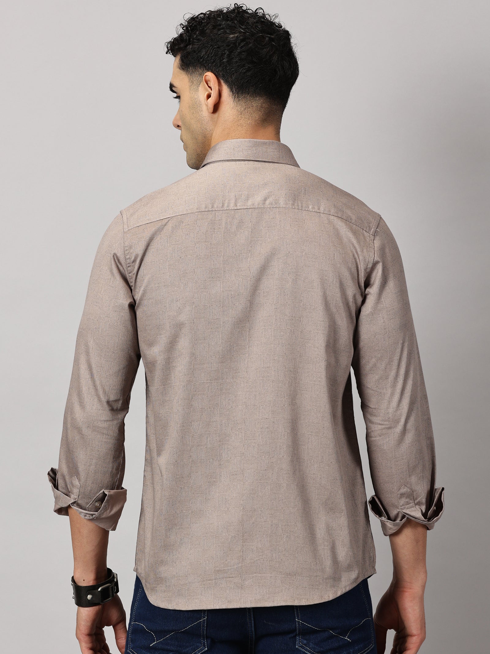 Casulas : Geometric Textured Shirt