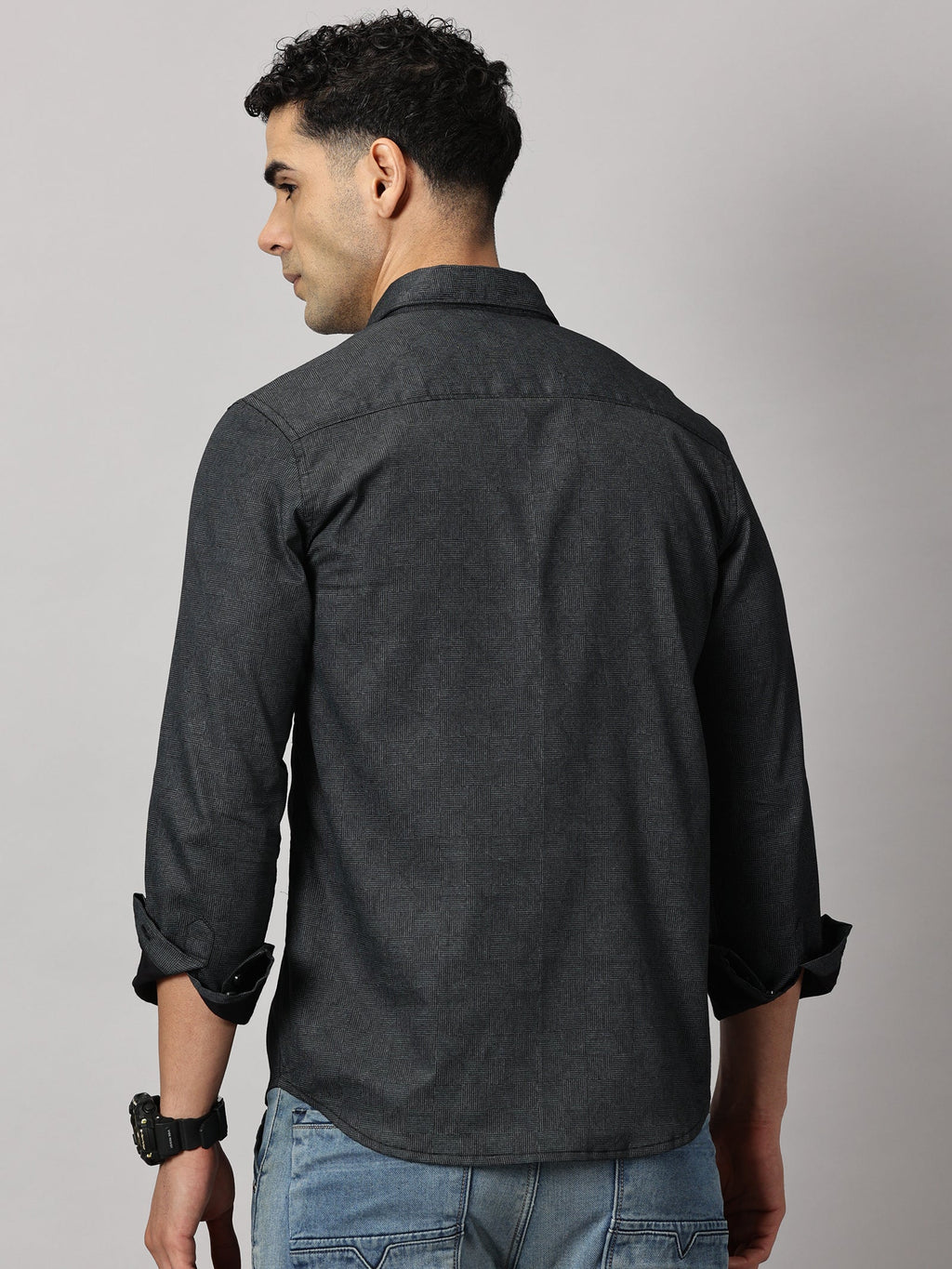 Casulas : Geometric Textured Shirt