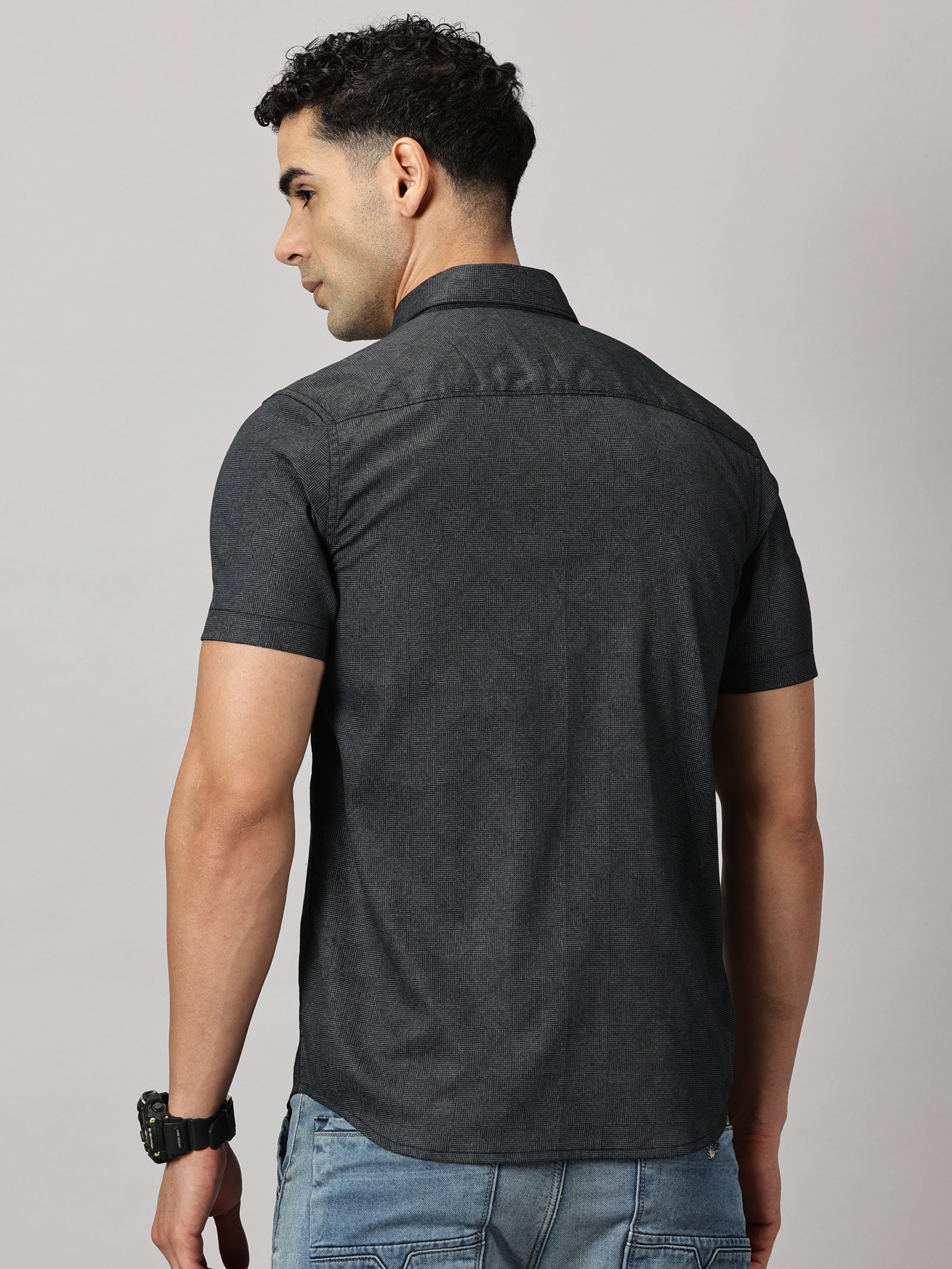 Casuals : Geometric Textured Shirt