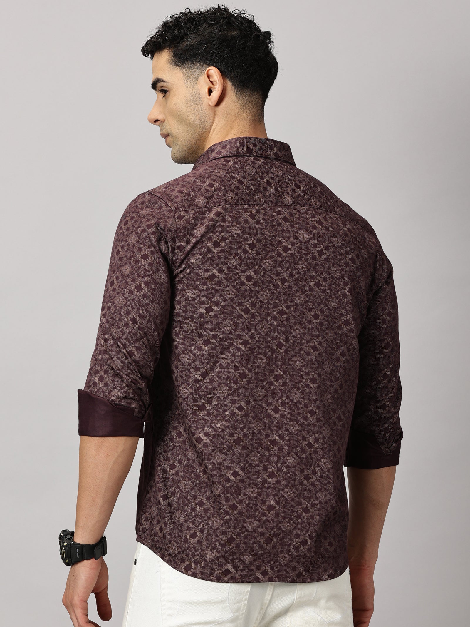 Casuals : Geometric Textured Shirt