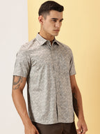 Casuals : Leaf Print half sleeve shirt