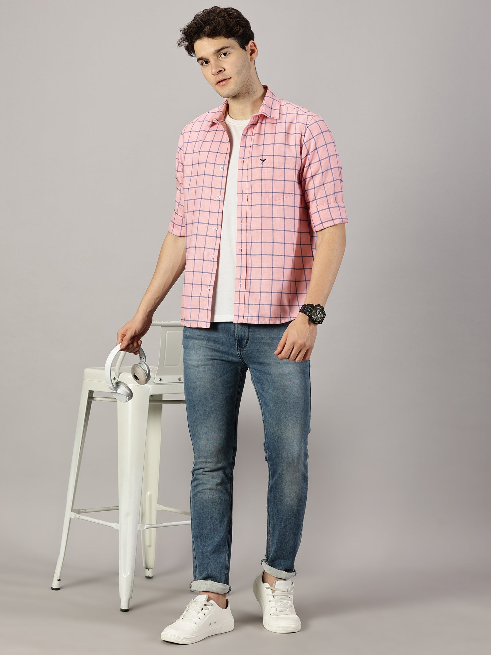 Casual  :  Checkered Poly Cotton shirt