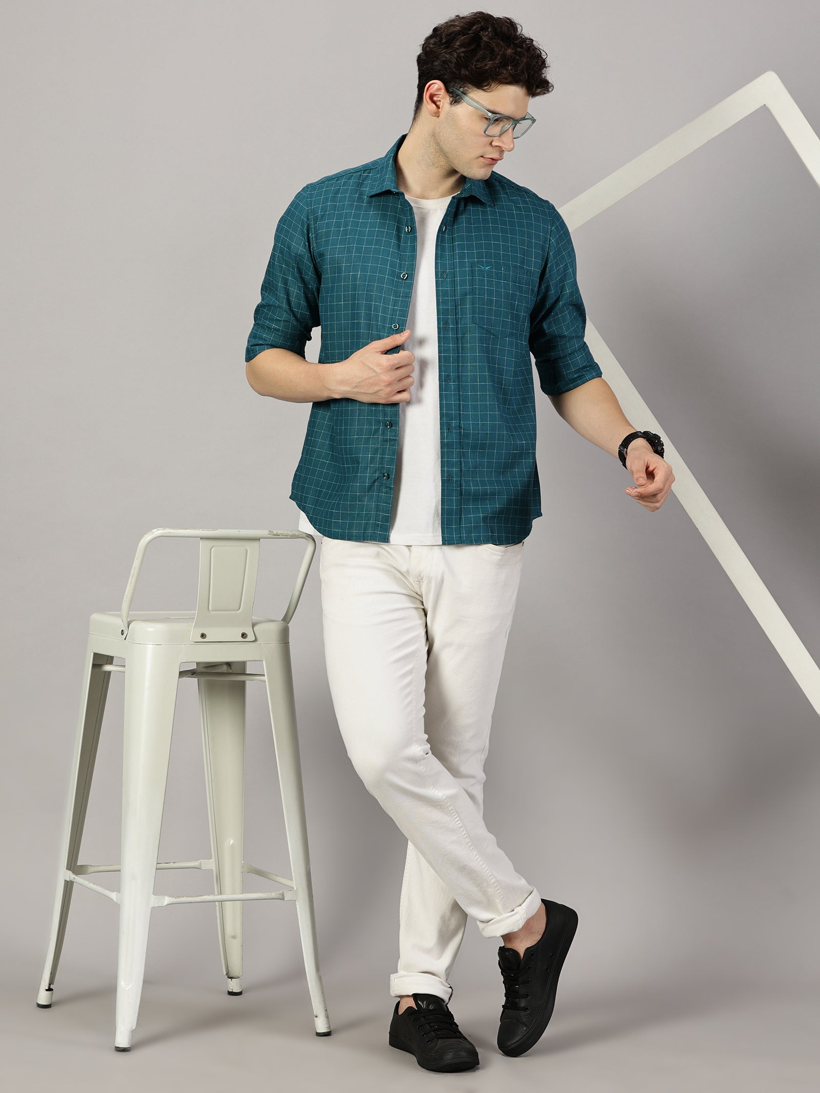 Casuals : Checkered Poly Cotton Shirt