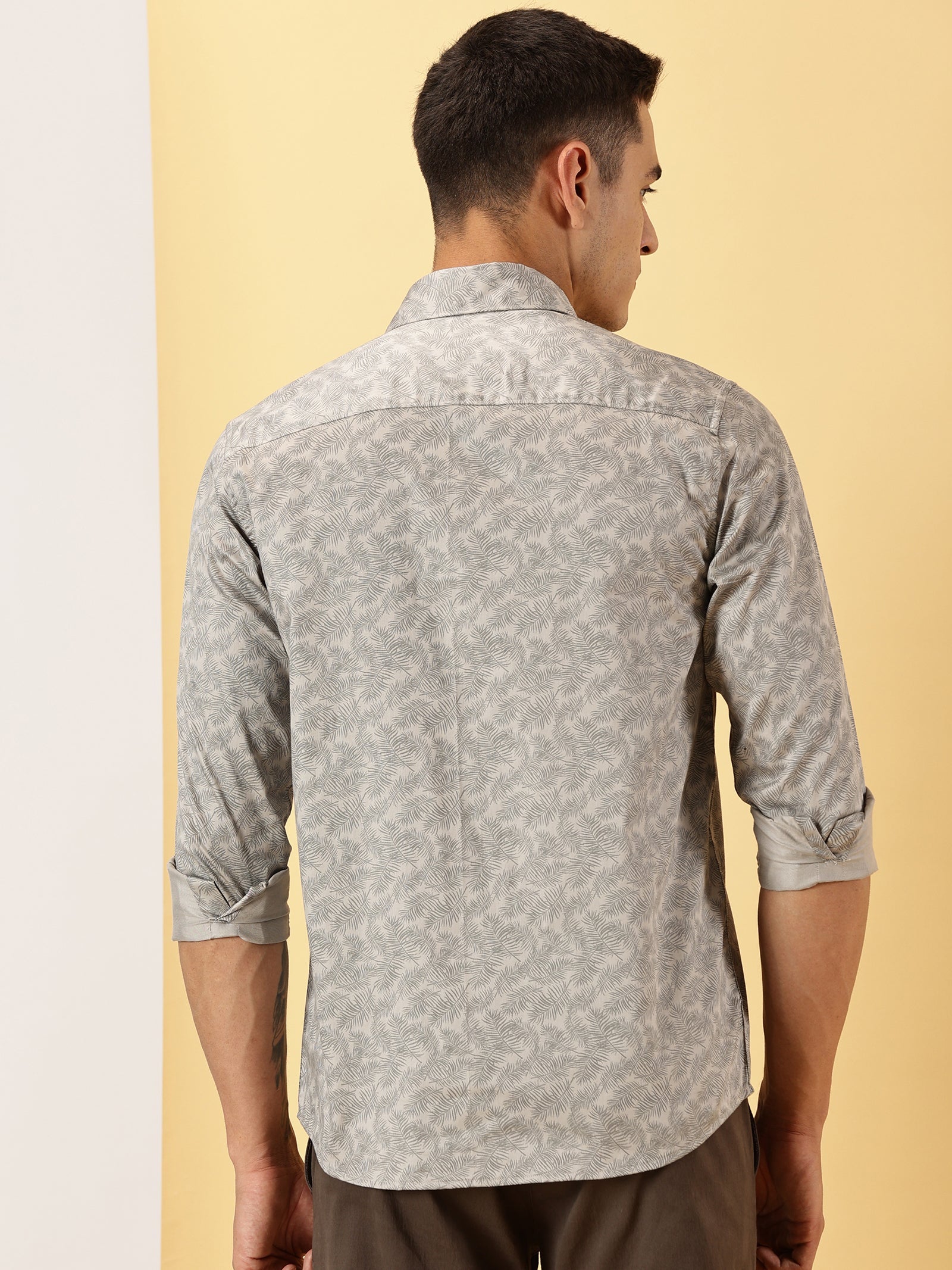 Casuals : Leaf Print full sleeve shirt