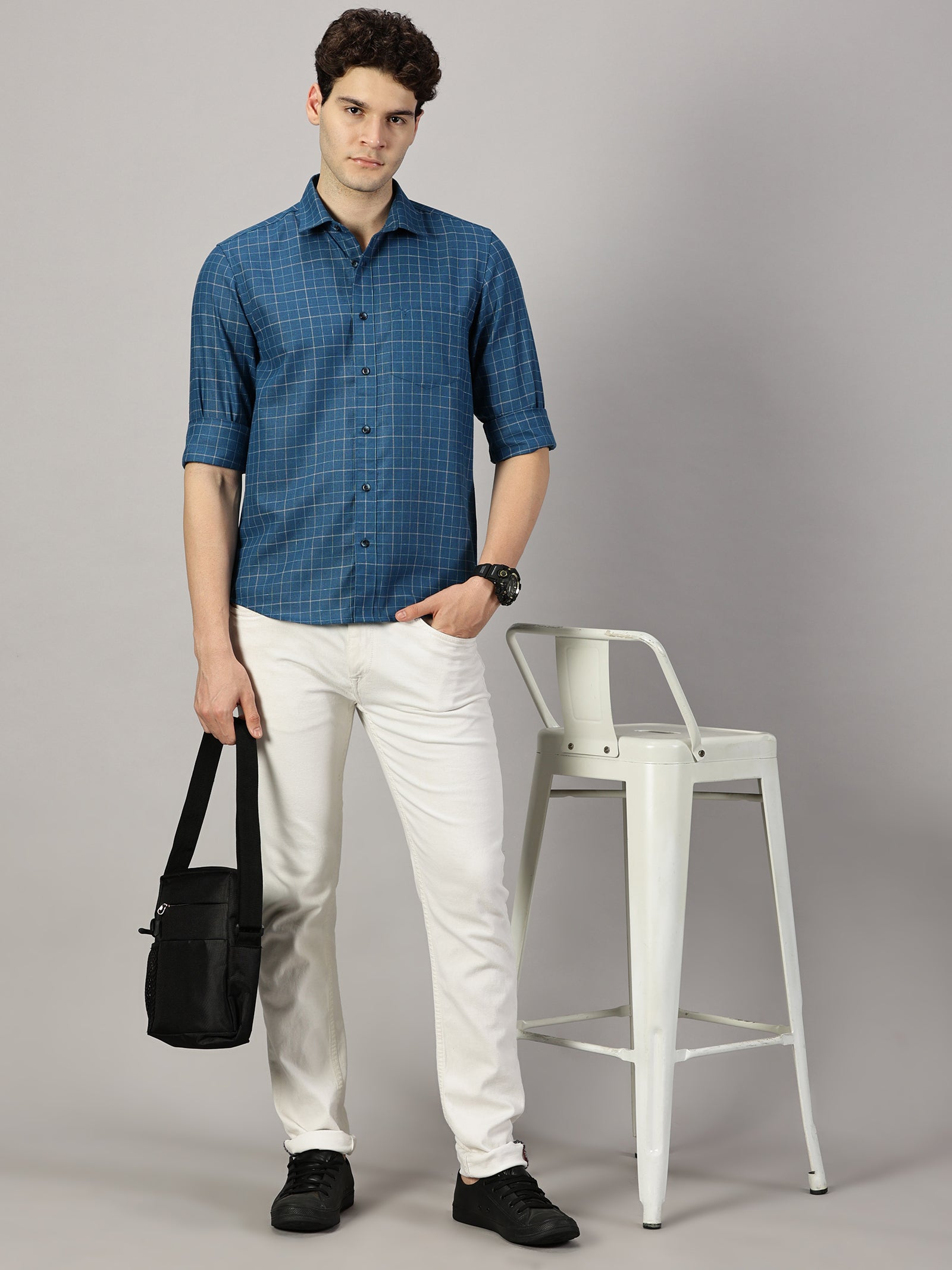 Casuals : Checkered Poly Cotton Shirt