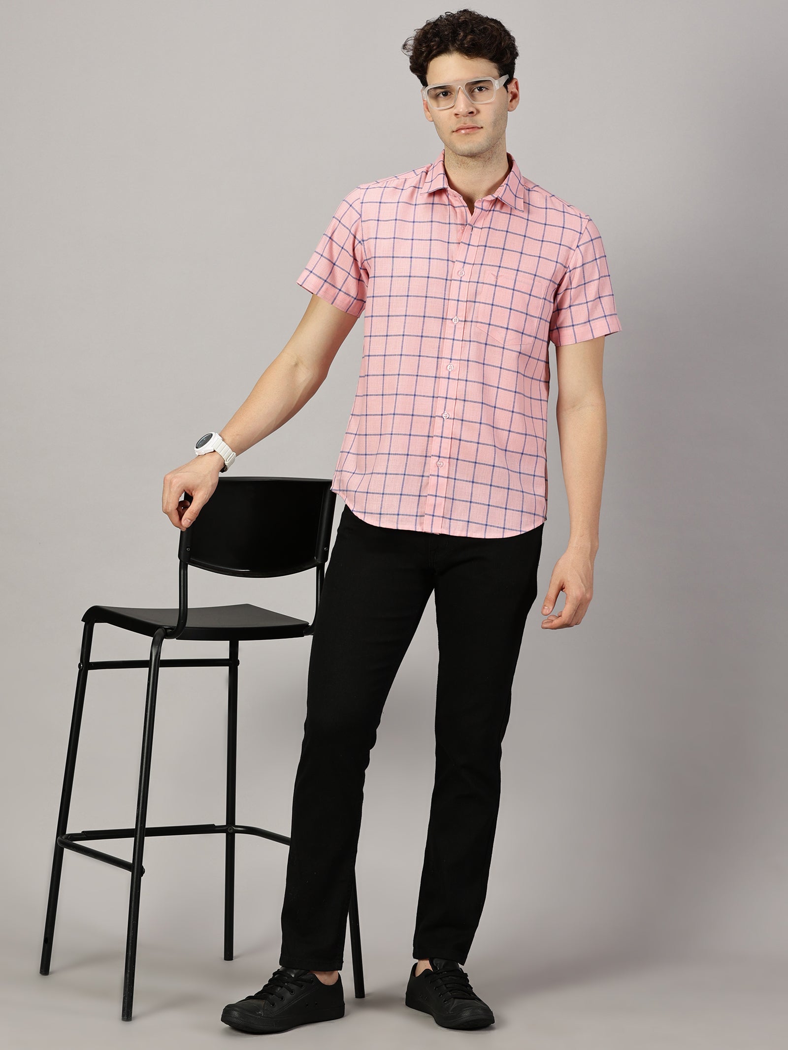 Casual : Checkered Poly Cotton shirt