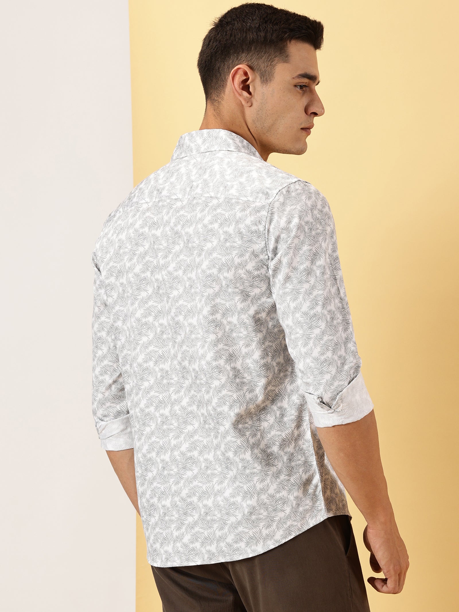 Casuals : Leaf Print full sleeve shirt