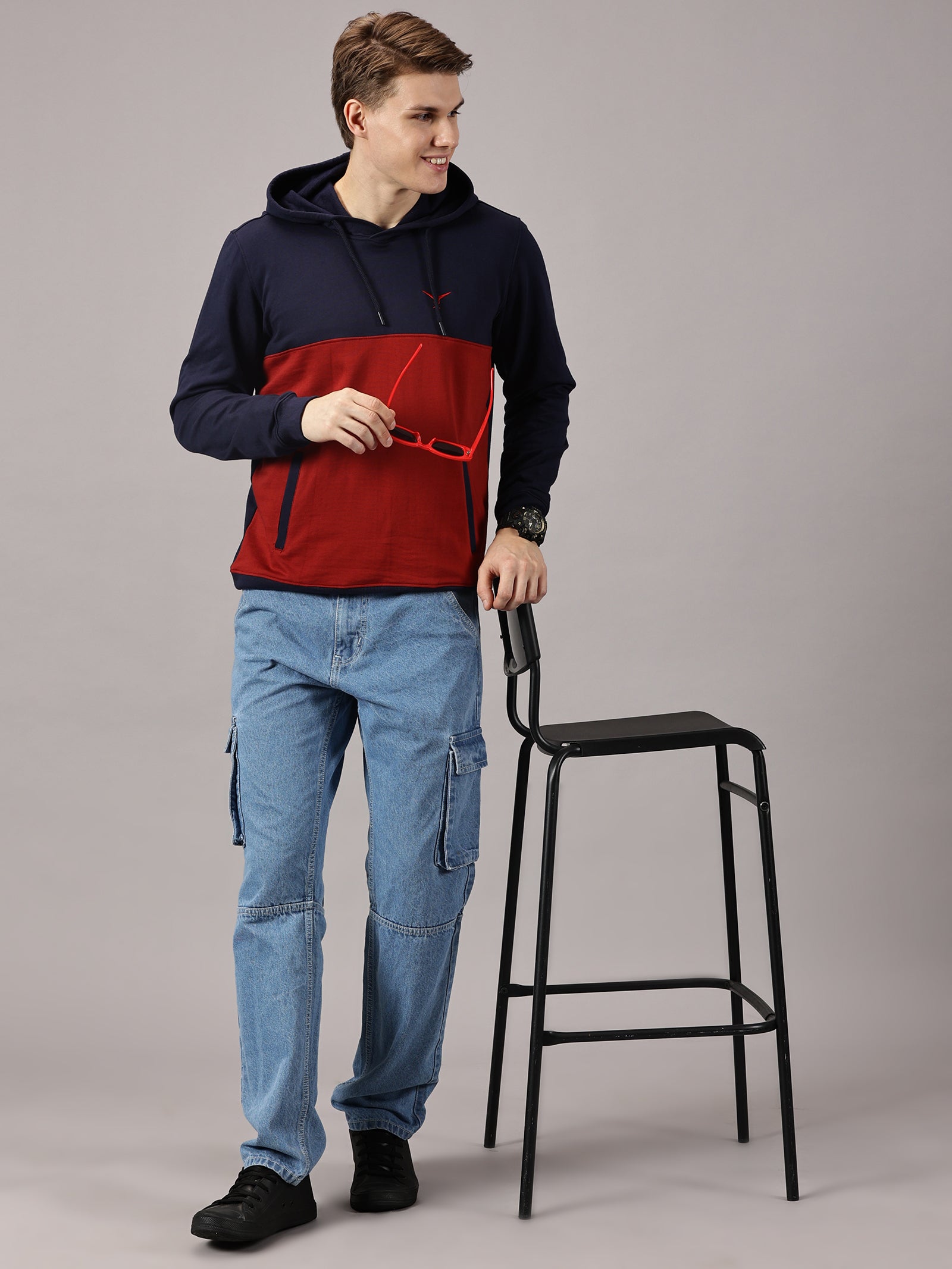 Sweatshirt : Colour Block Hoodie
