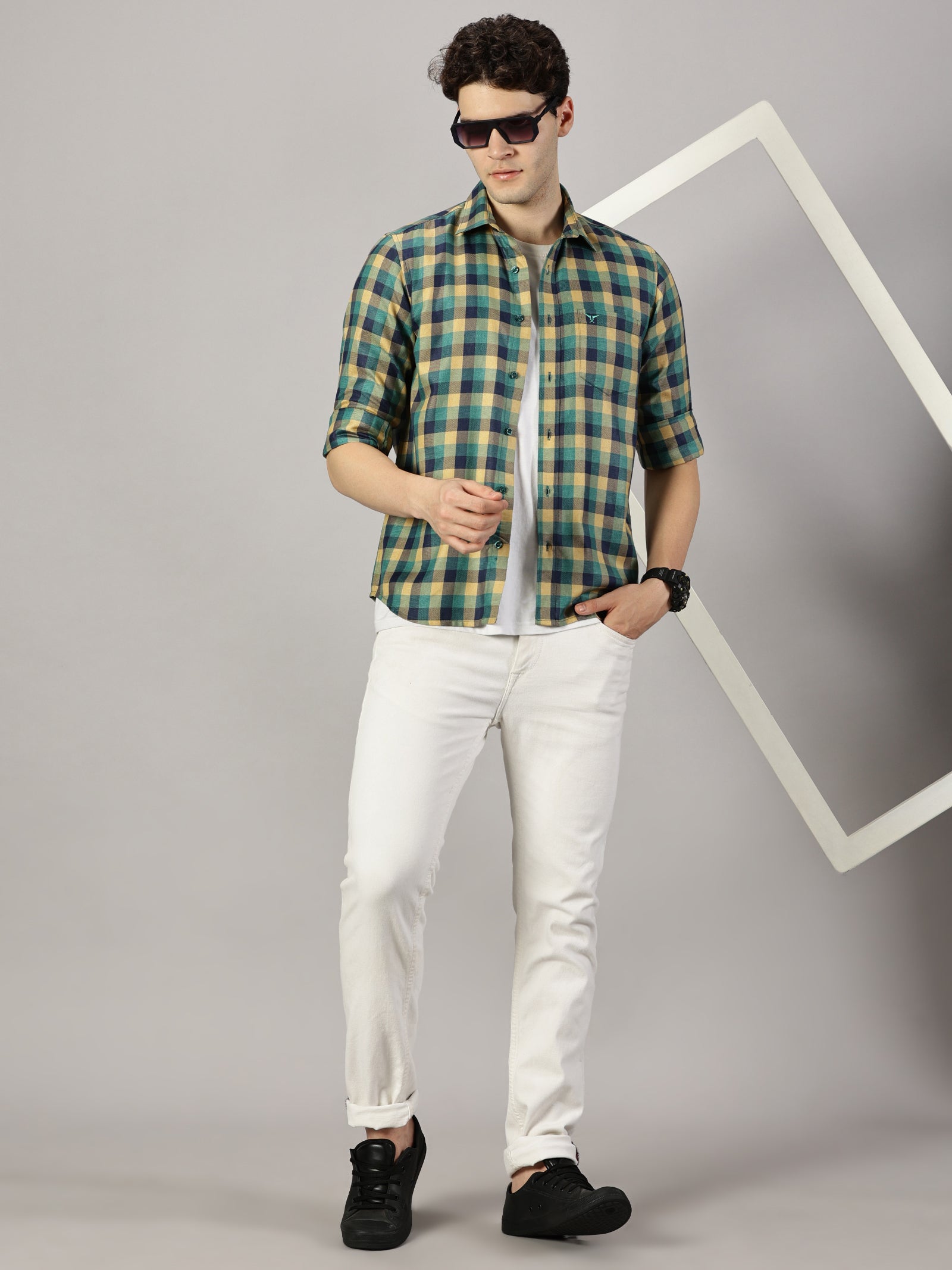 Casual  : Checkered Poly Cotton shirt