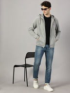 Sweatshirt : Zipper Hooded Jacket White