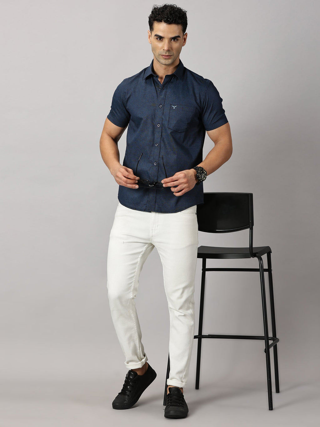 Casuals : Geometric Textured Shirt