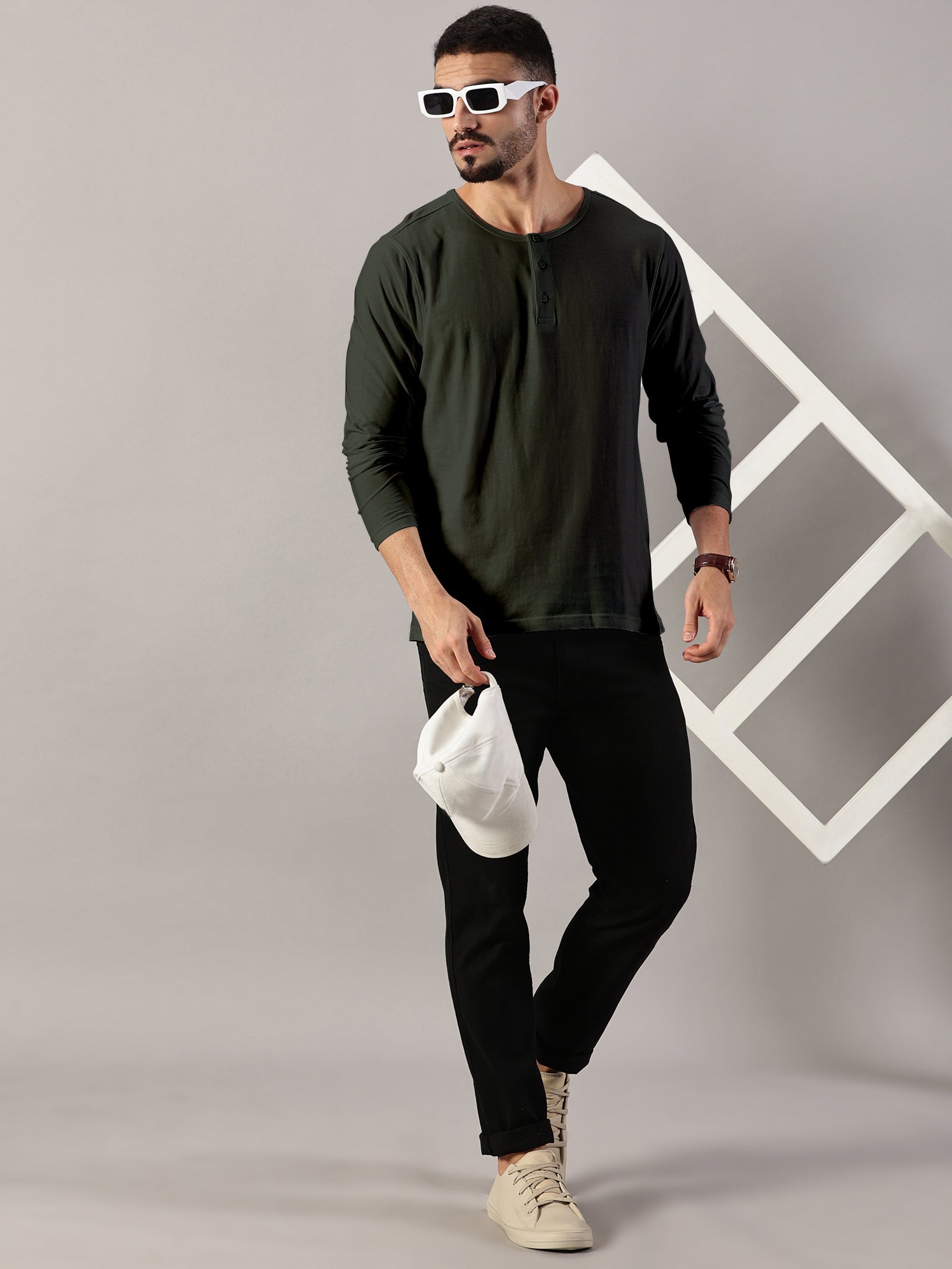 Casuals : Henley Neck T-Shirt