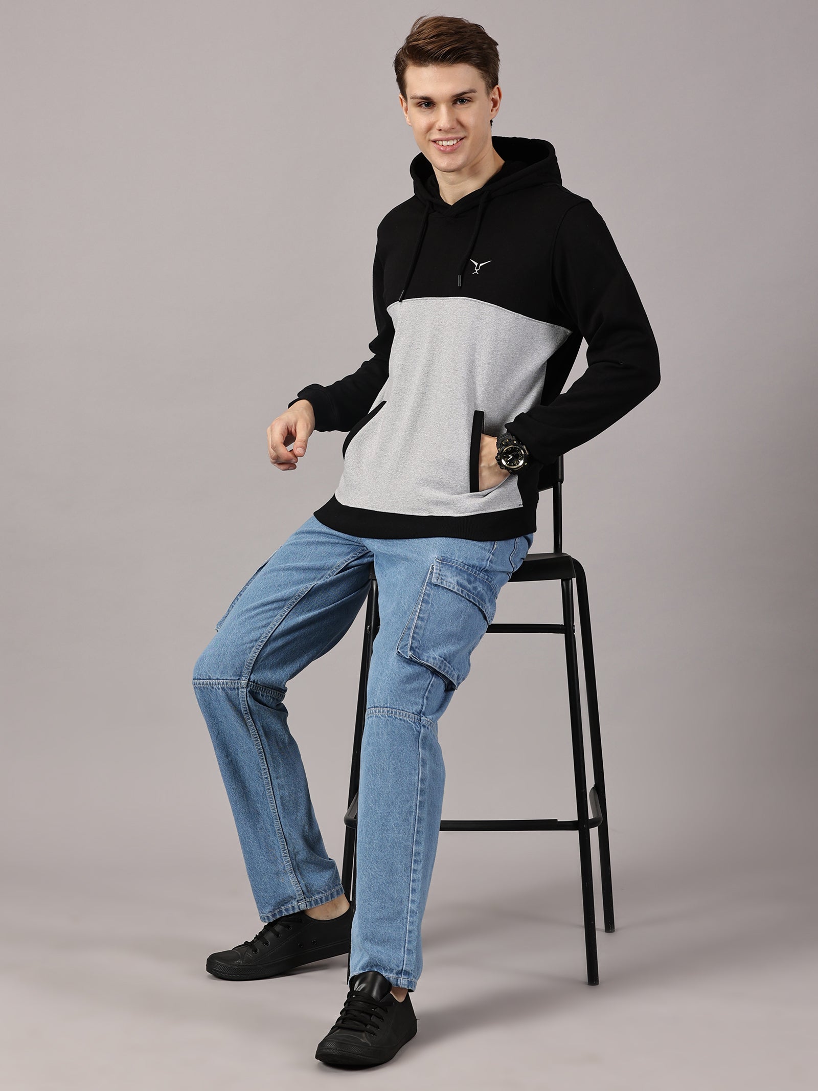 Sweatshirt : Colour Block Hoodie