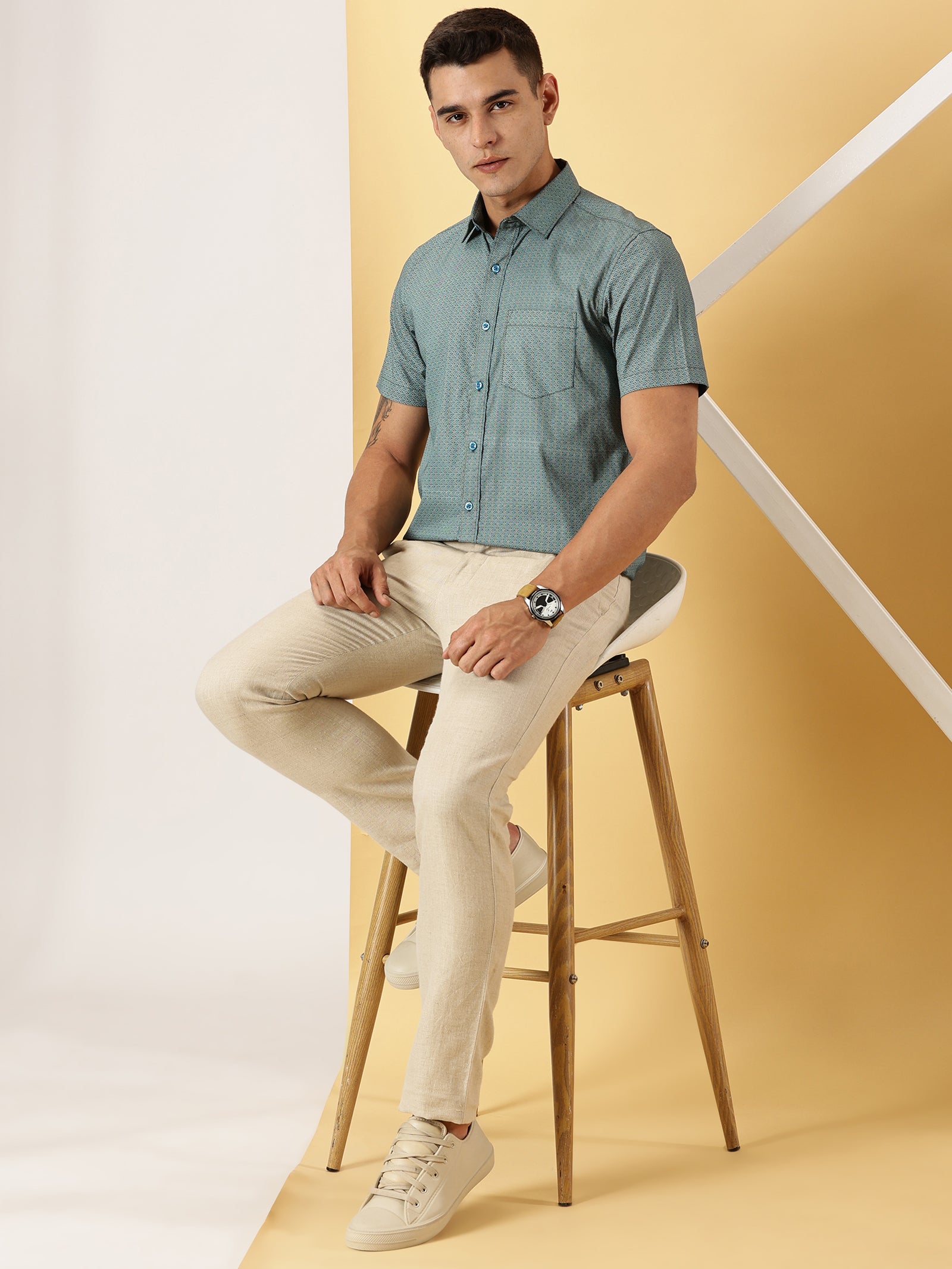 Casuals : 3D Print half sleeve shirt