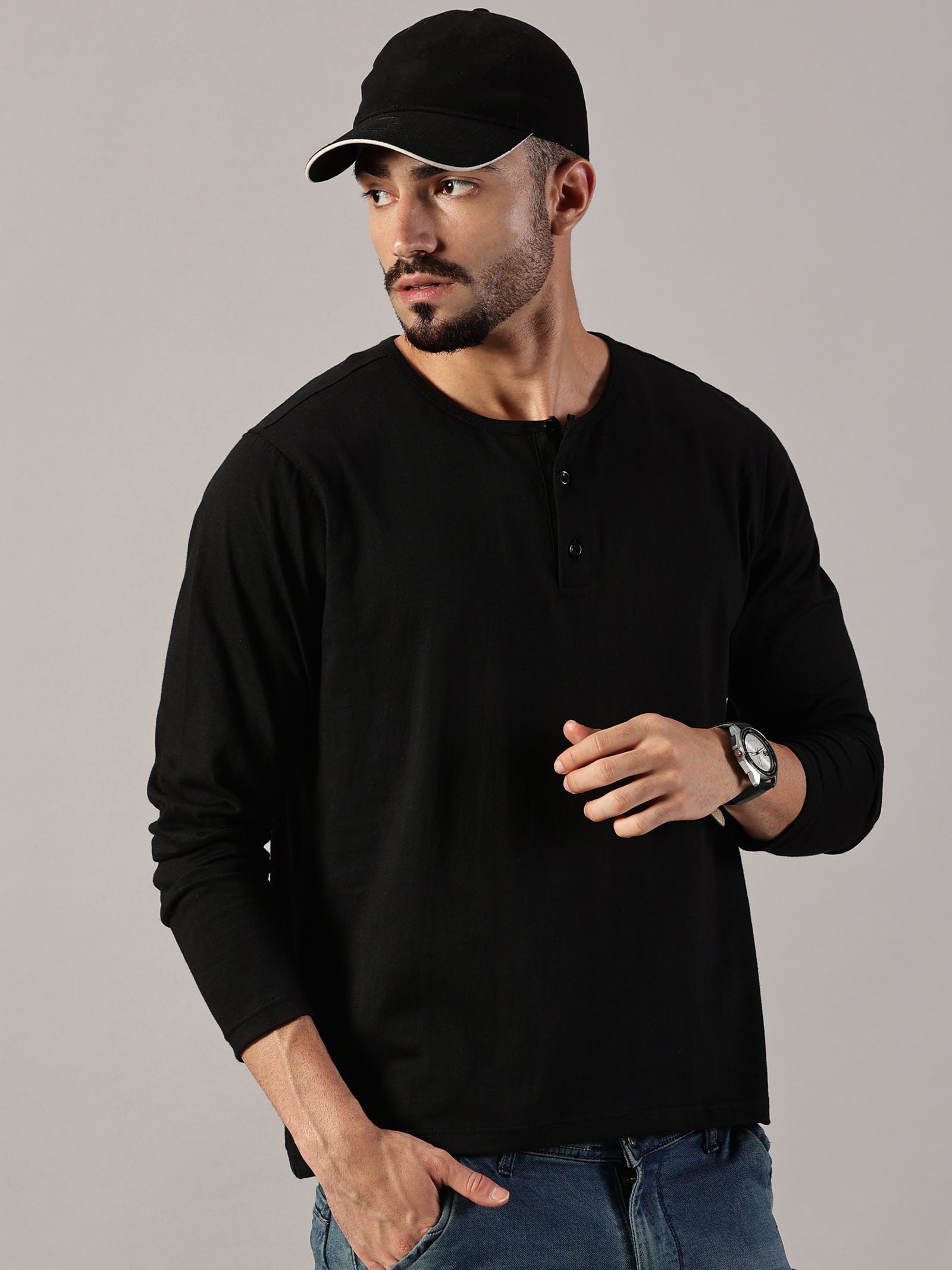 Casuals : Henley Neck T-Shirt